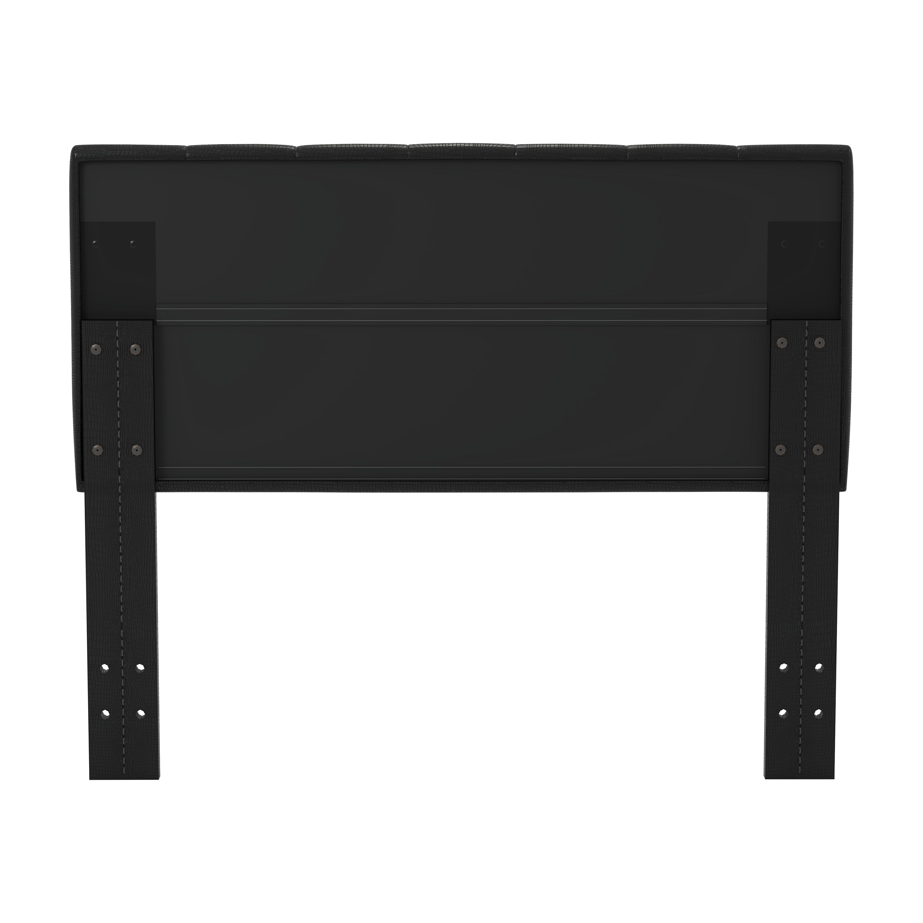 Nazz Contemporary Faux Leather Twin Button Tufted Headboard in Black