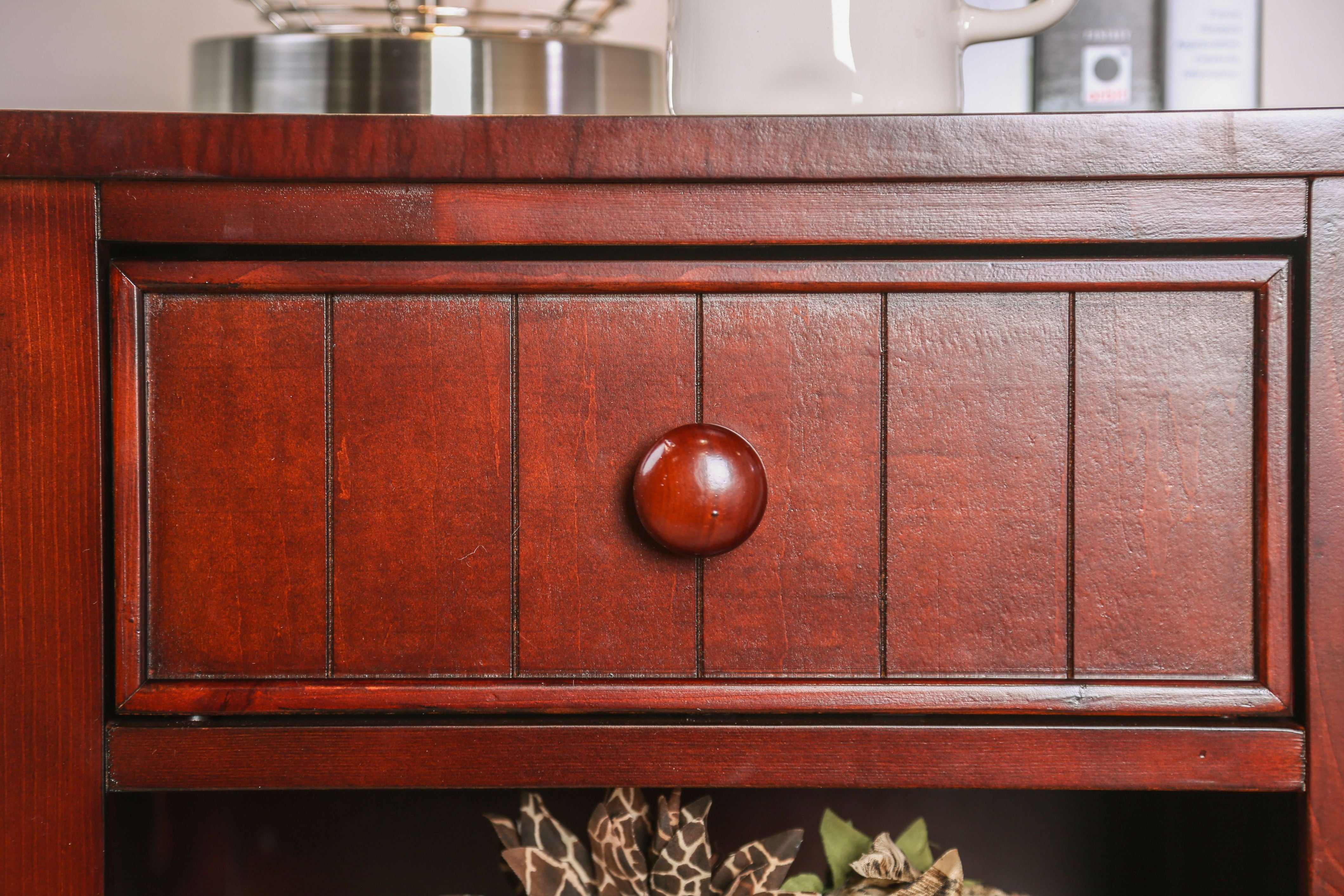 Tammy Transitional Open Storage Nightstand in Cherry