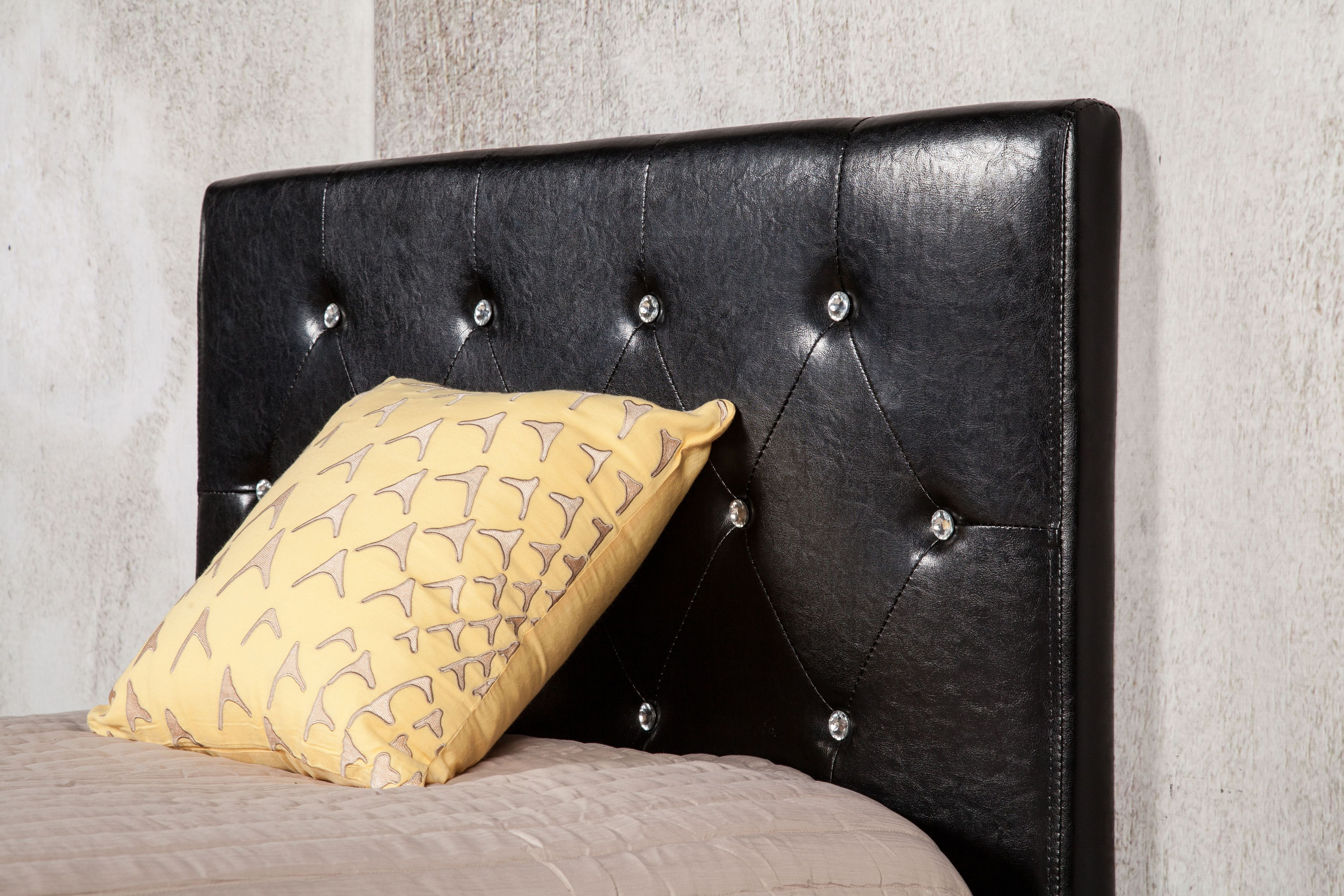 Ervin Contemporary Faux Leather Tufted Headboard in Full/Queen