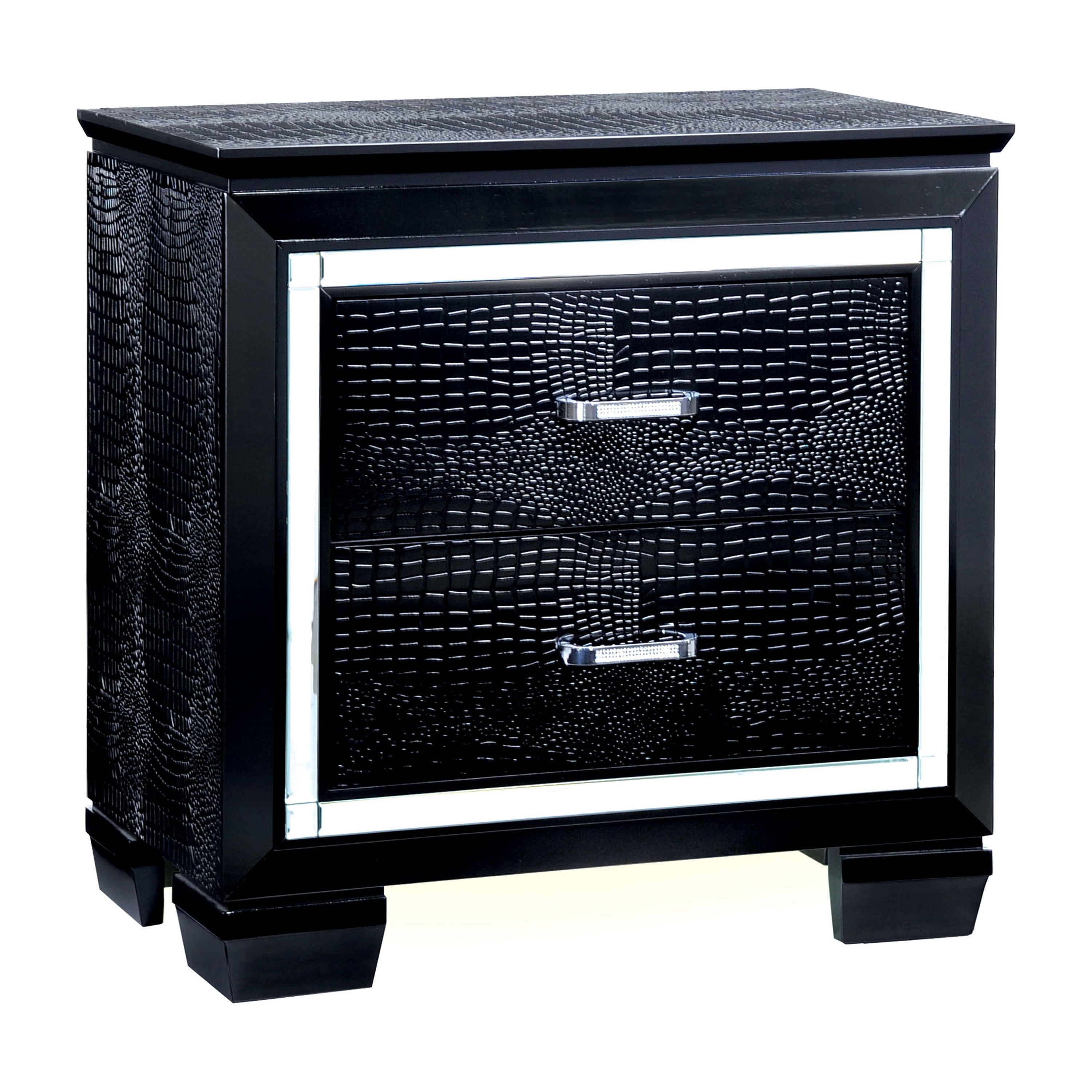 Balitoria Contemporary 2-Drawer Nightstand in Black
