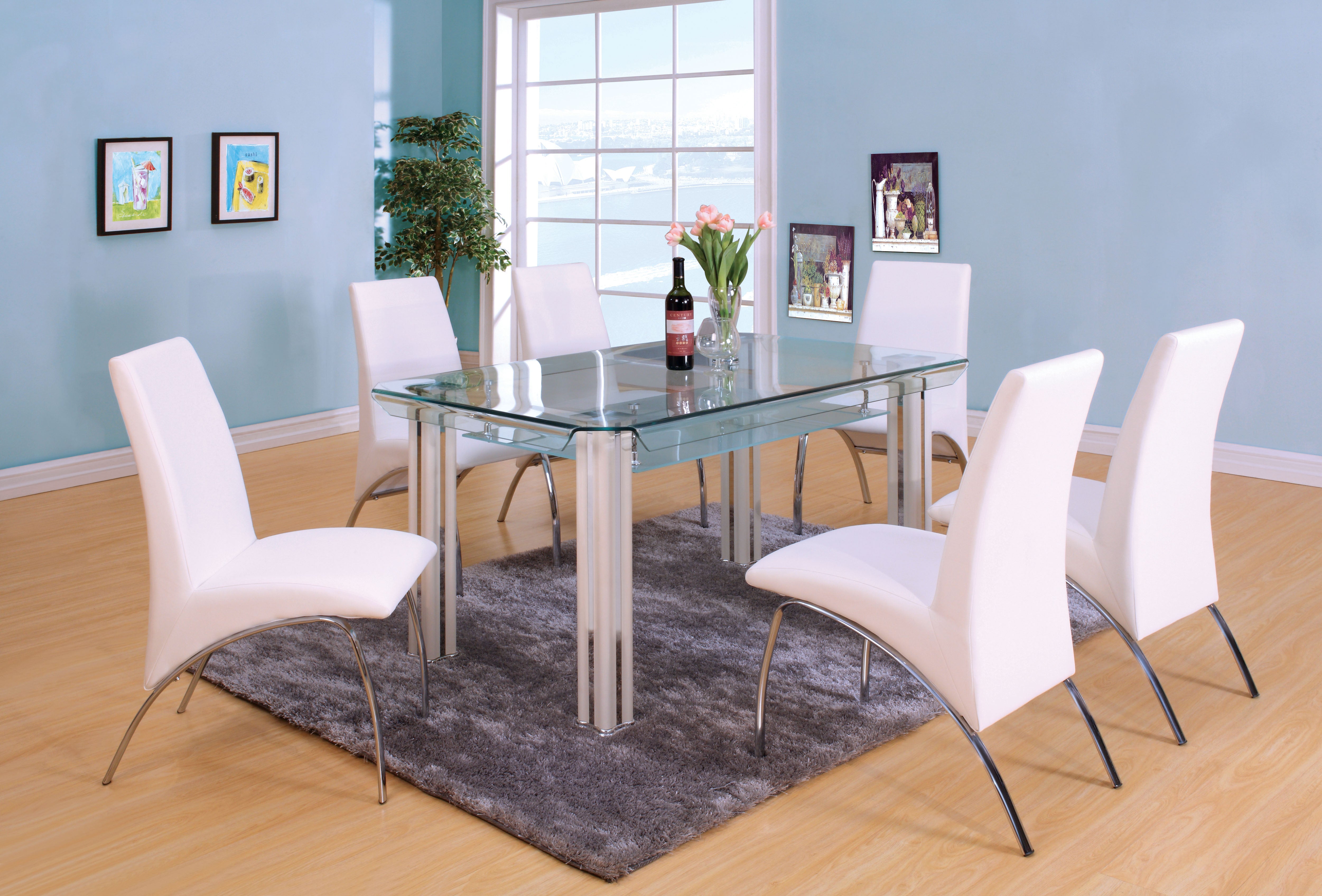 Bectel Contemporary Padded Side Chairs in White (Set of 2)