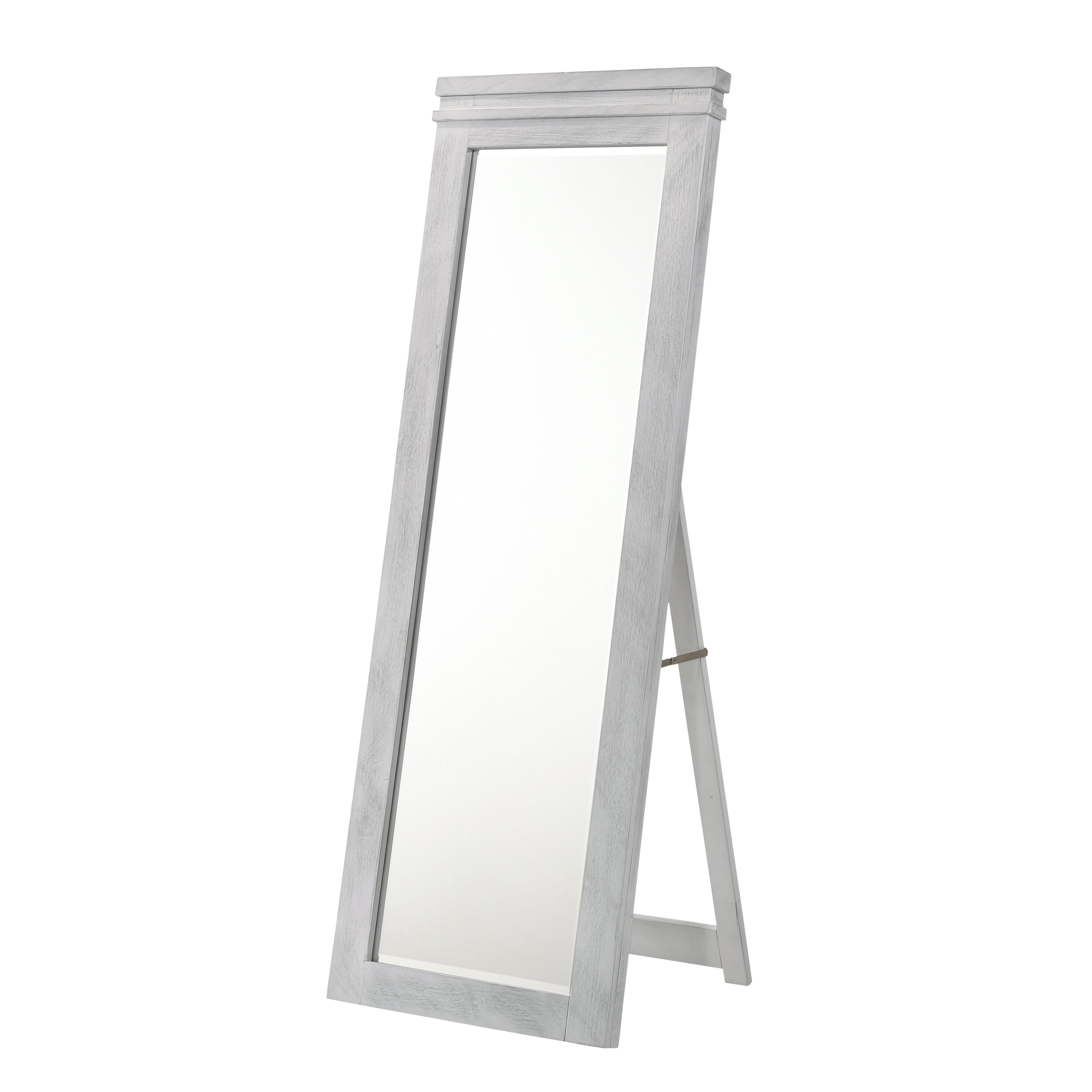 Dores Rectangle Floor Mirror in Antique White