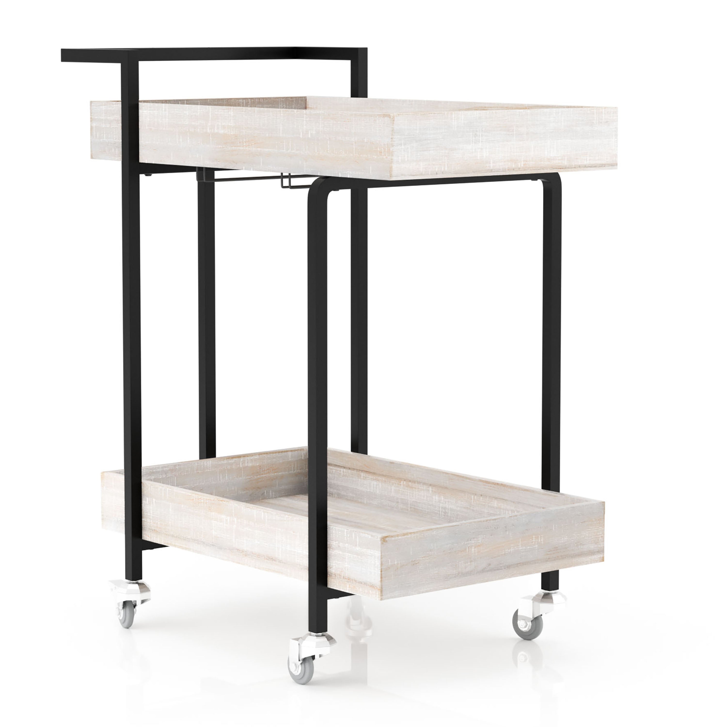 Lackomb 2-Shelf Serving Cart in Antique White