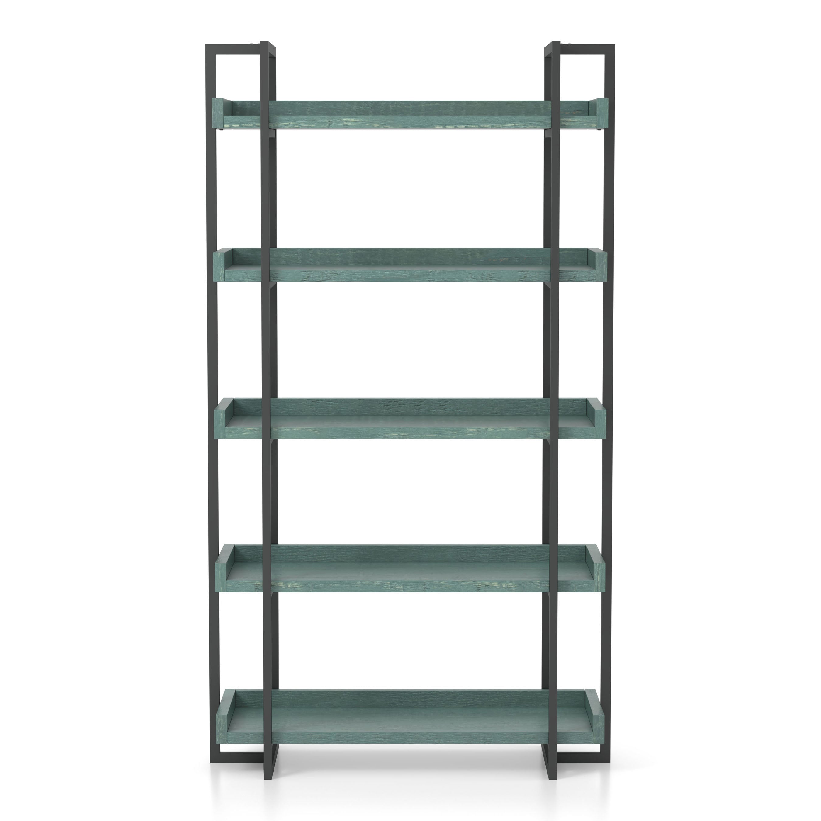 Lackomb 5-Shelf Bookshelf in Antique Blue