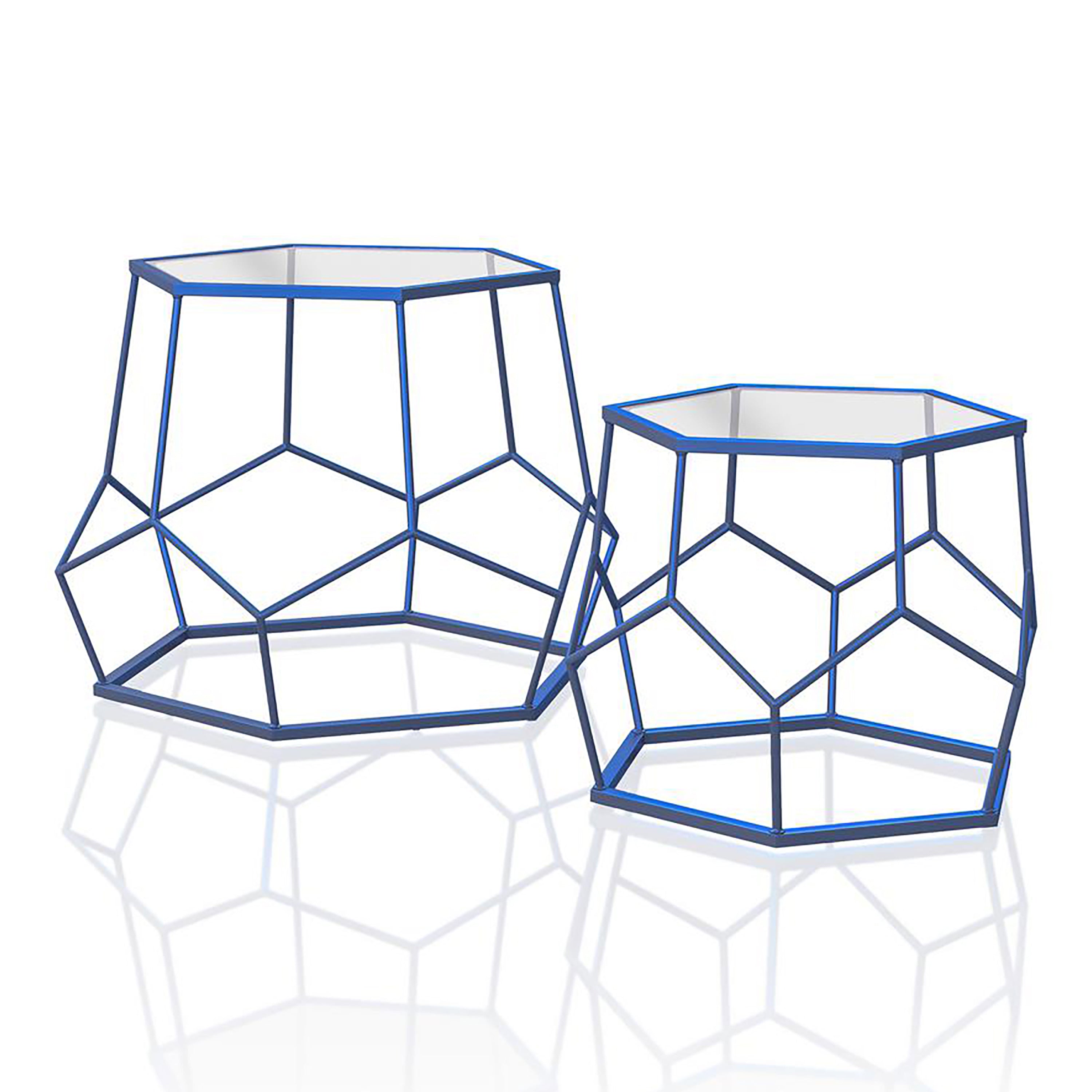 Boris 2-Piece Nesting Tables in Blue