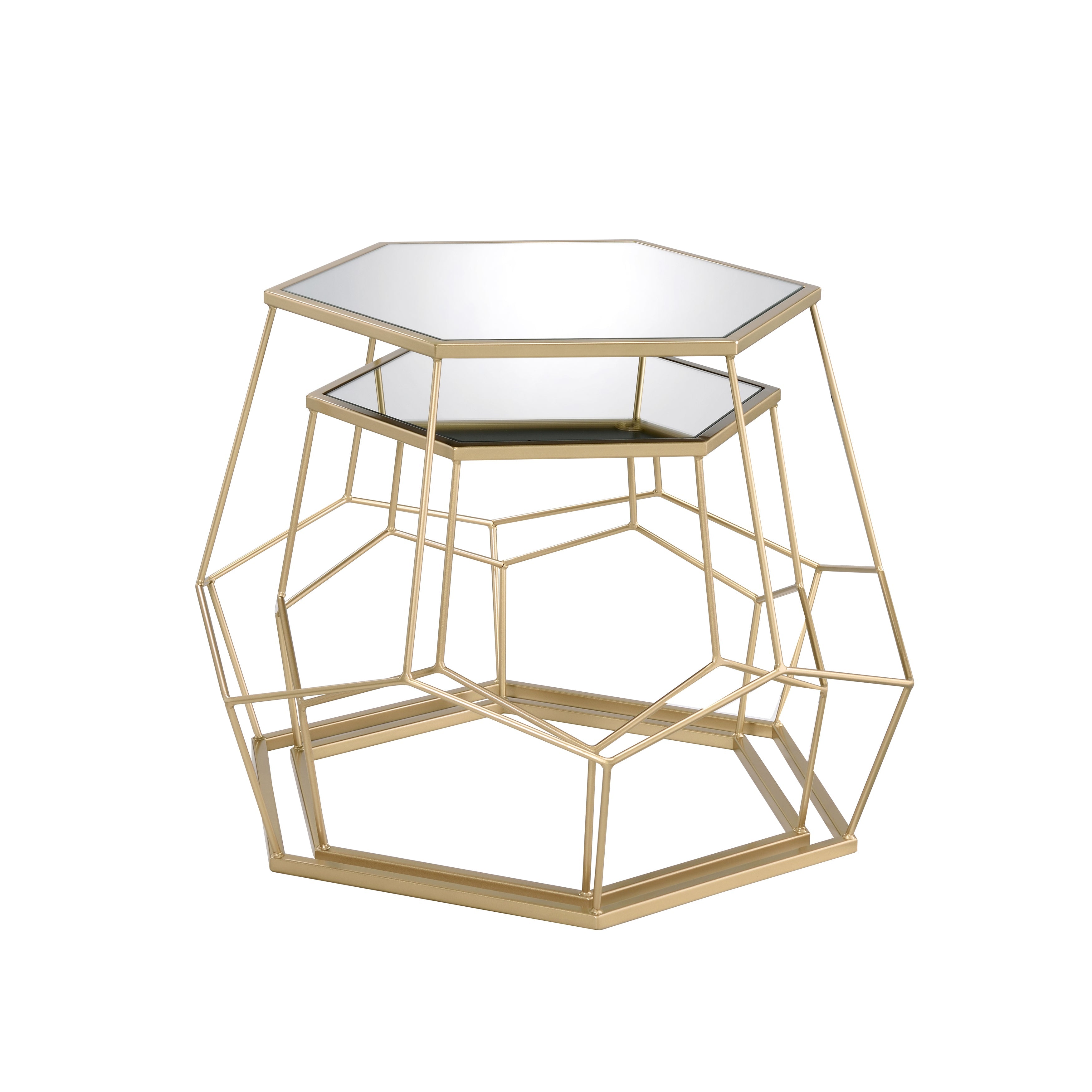 Boris 2-Piece Nesting Tables in Gold