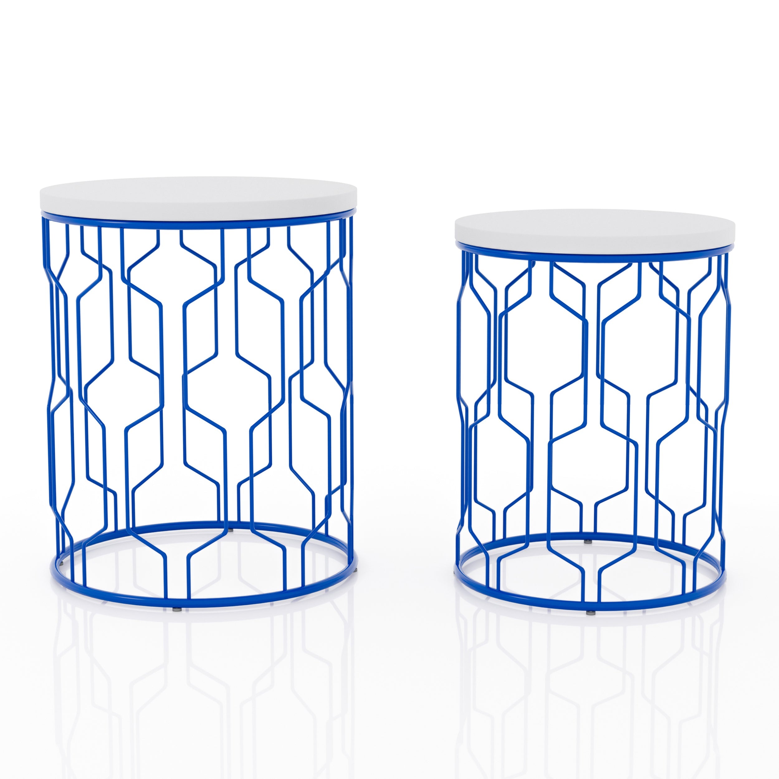 Vereira 2-Piece Nesting Tables in Blue Coating