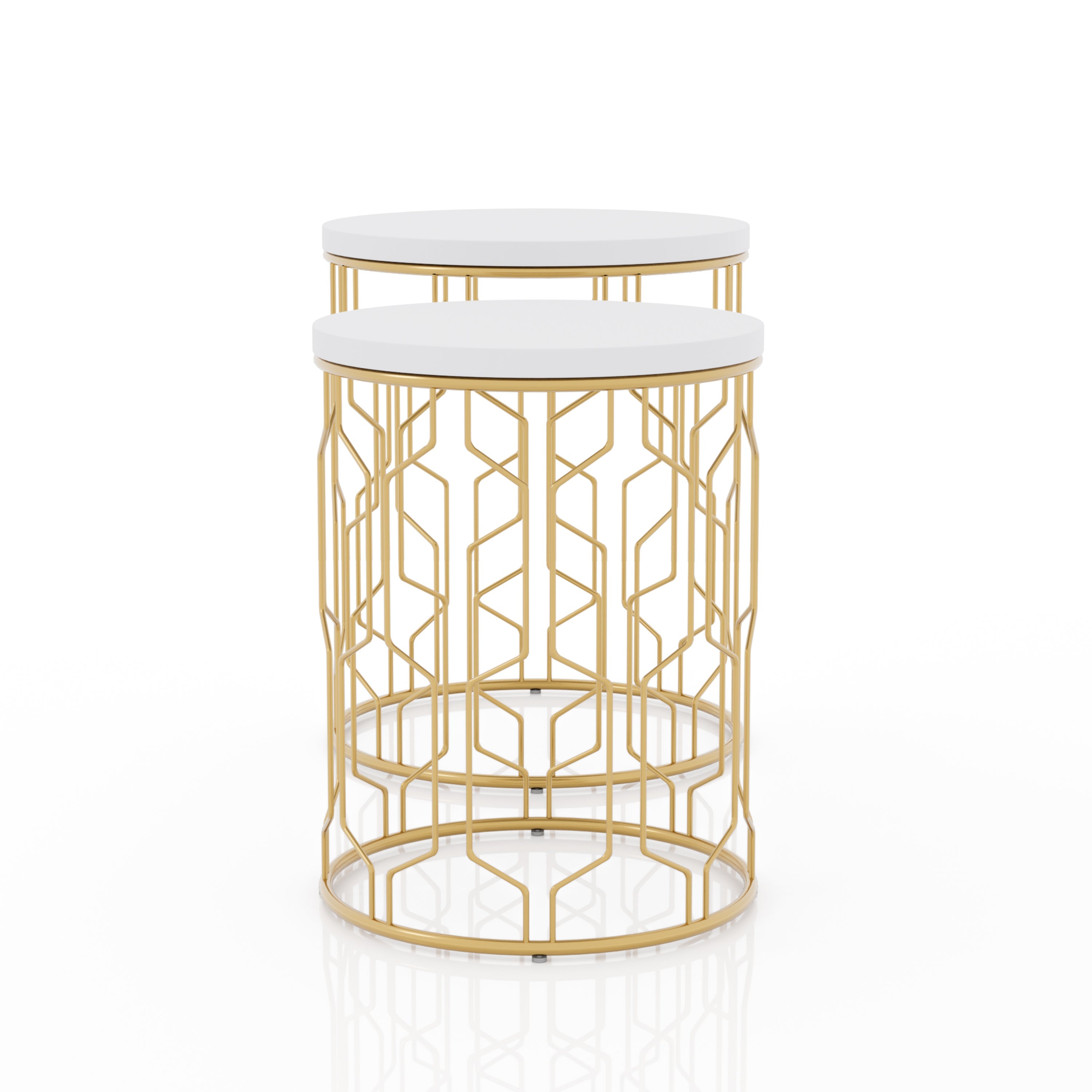 Vereira 2-Piece Nesting Tables in Gold Coating