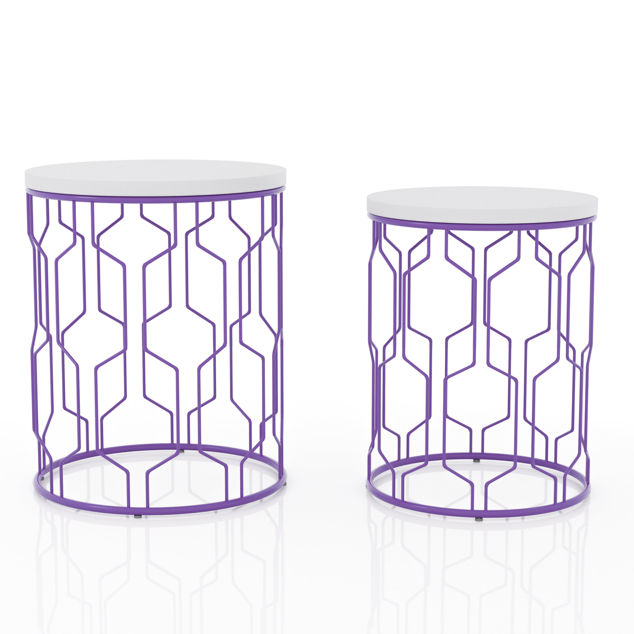 Vereira 2-Piece Nesting Tables in Purple Coating