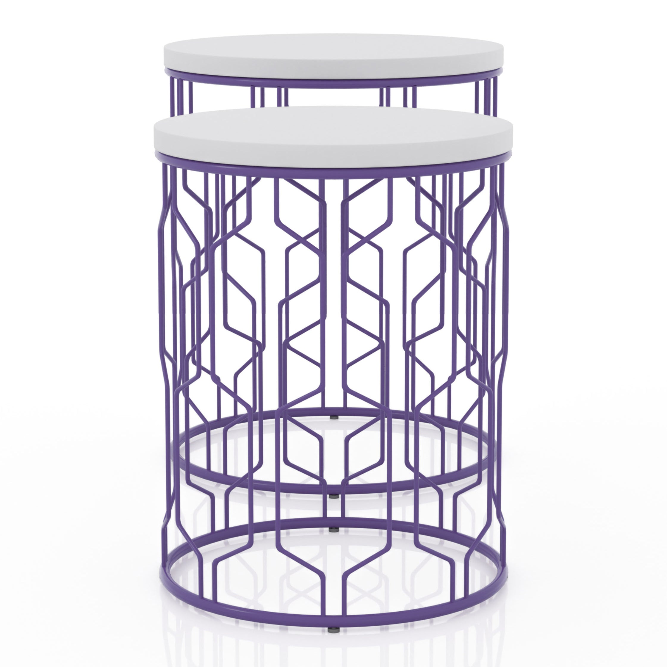 Vereira 2-Piece Nesting Tables in Purple Coating