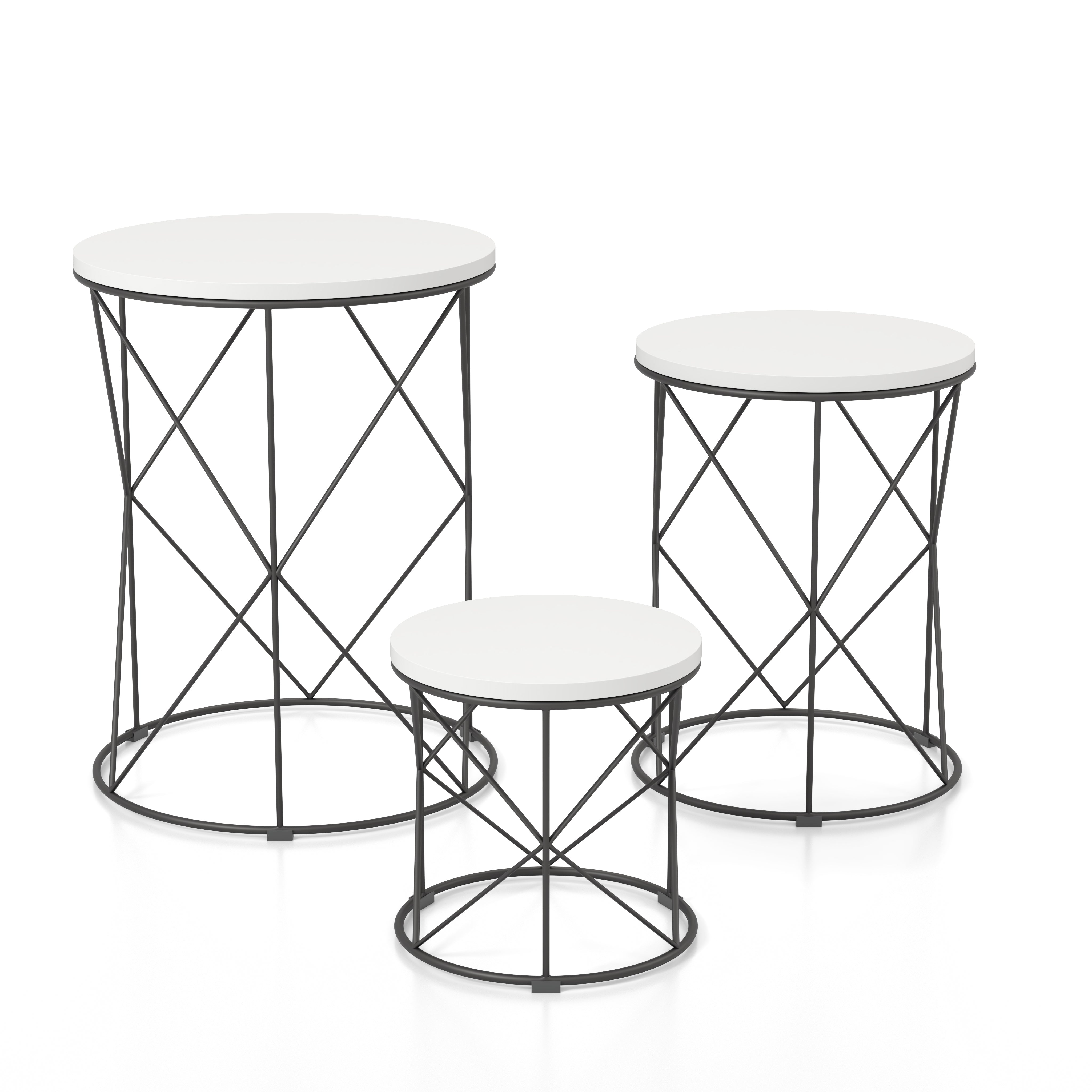 Nikova 3-Piece Nesting Tables in White