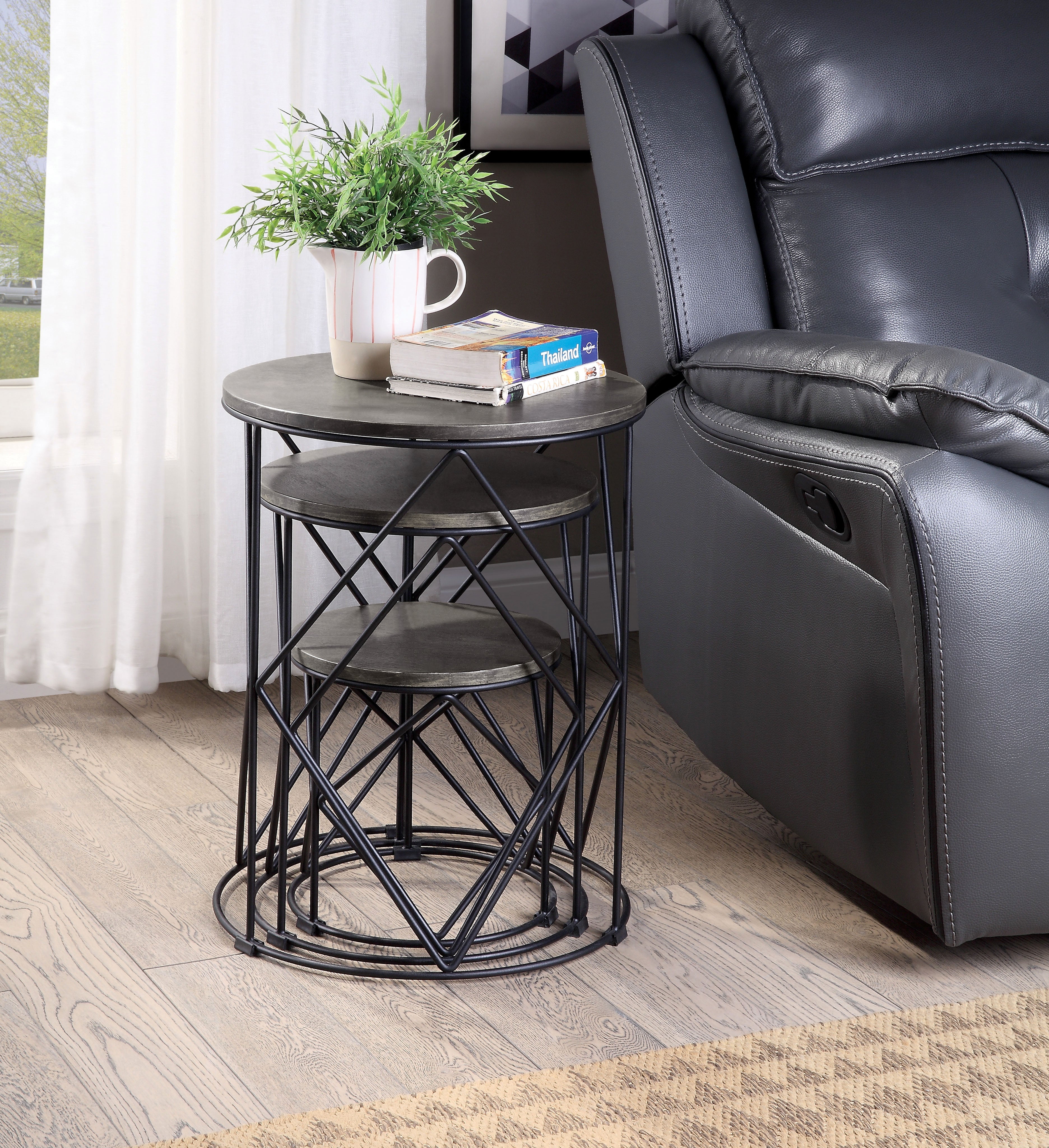 Nikova 3-Piece Nesting Tables in Walnut