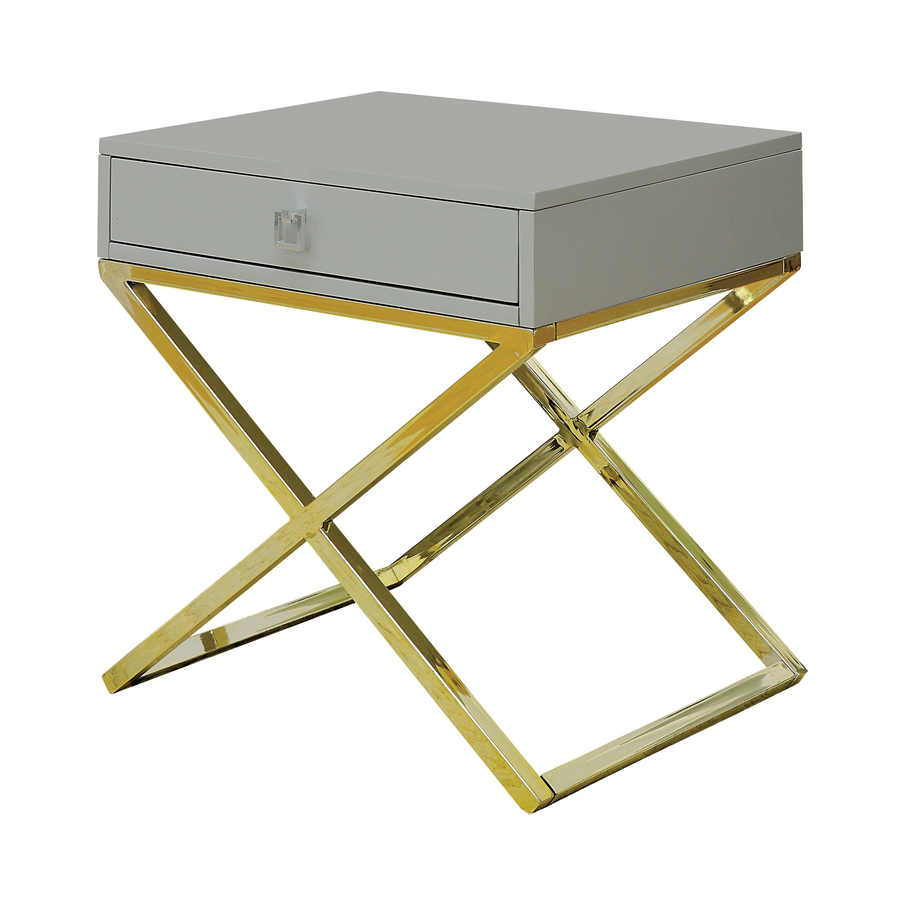Aroxya Contemporary 1-Drawer End Table in Gray