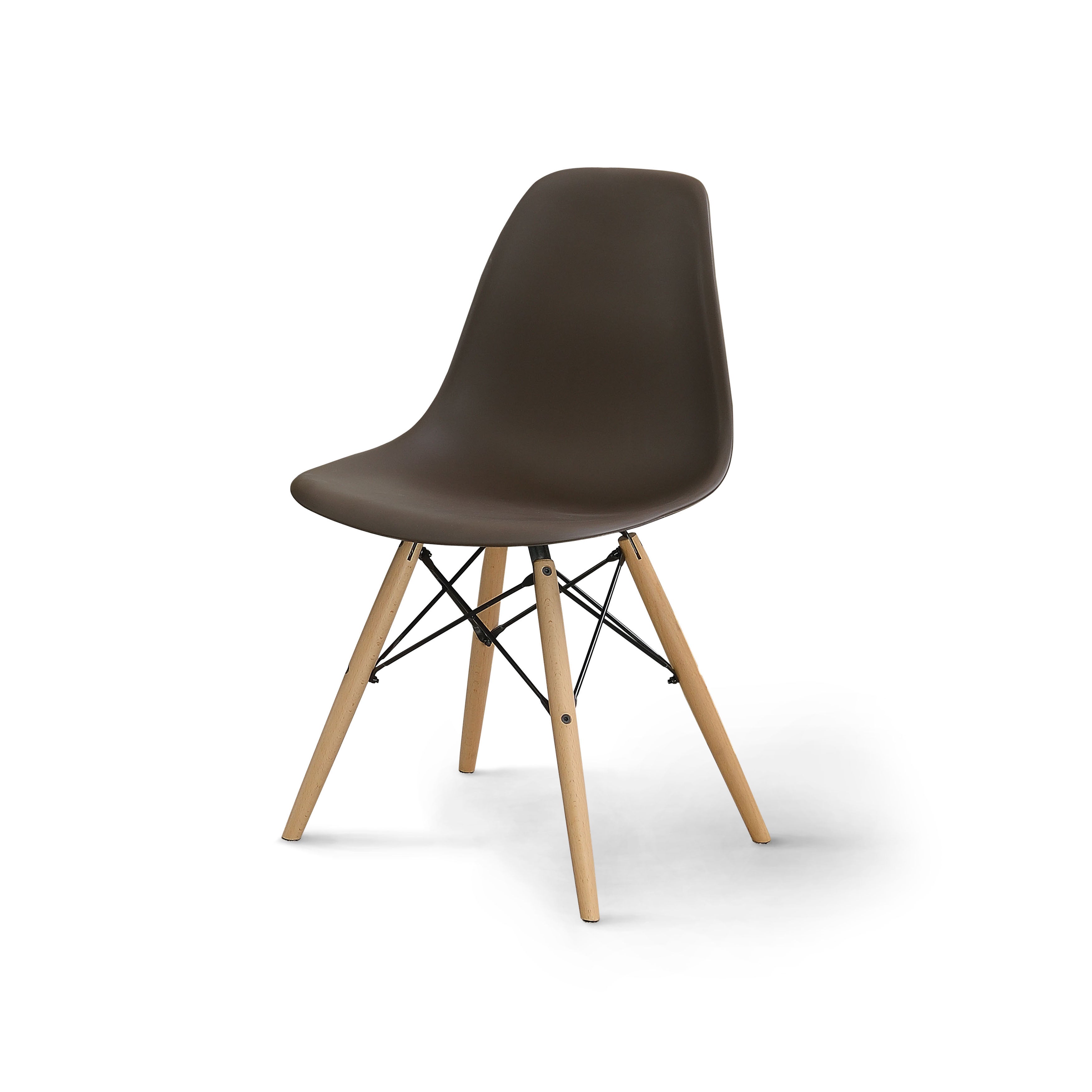 Gerald Mid-Century Modern Curved Accent Chairs in Brown (Set of 2)