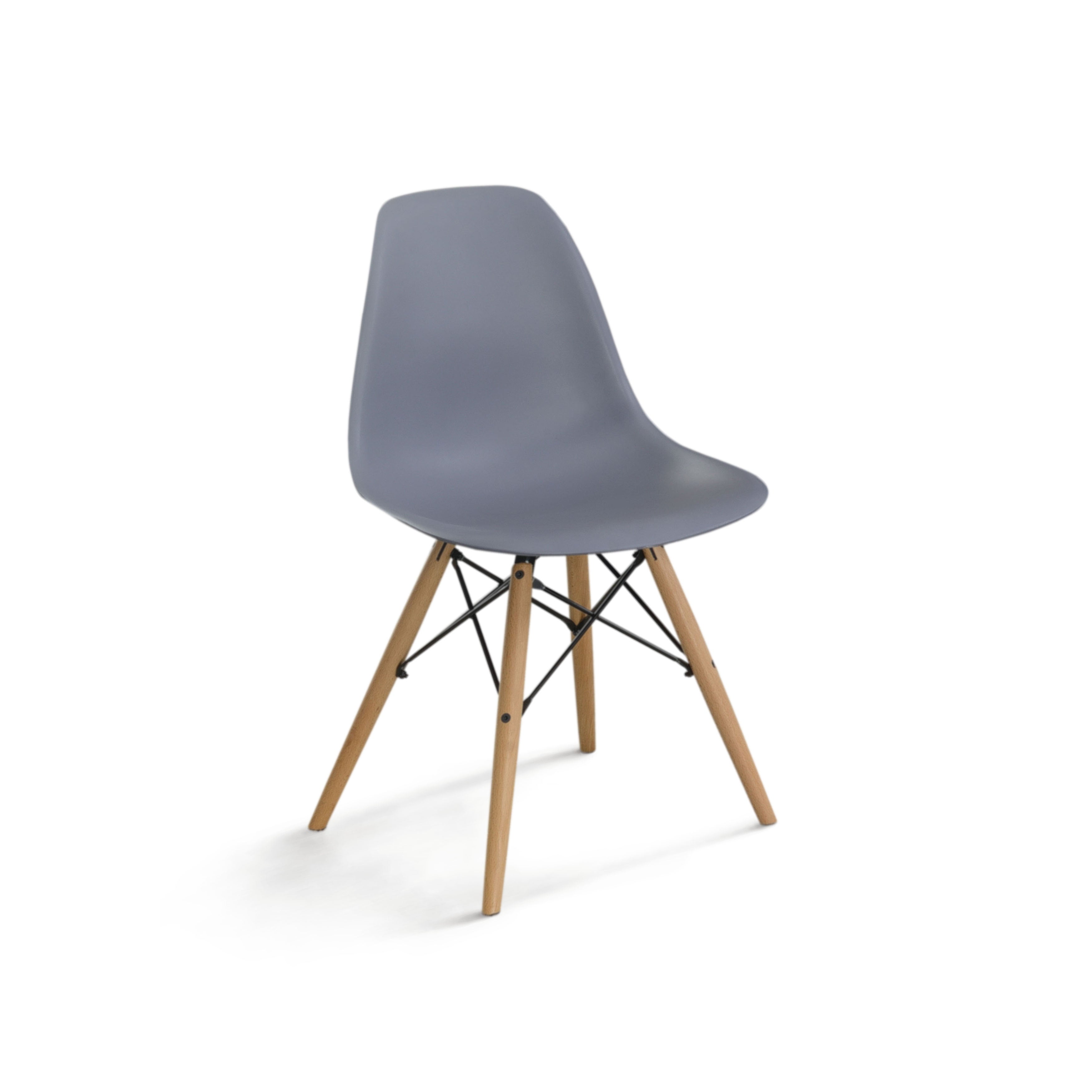 Gerald Mid-Century Modern Curved Accent Chairs in Gray (Set of 2)