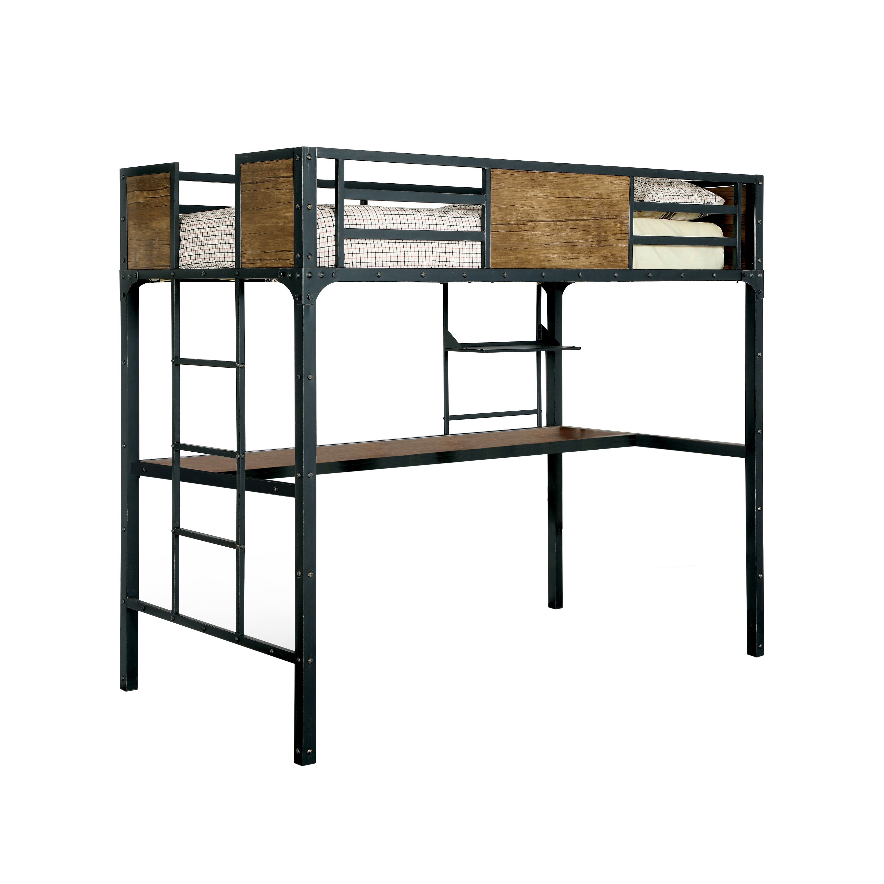 Idella Industrial Metal Loft Bed