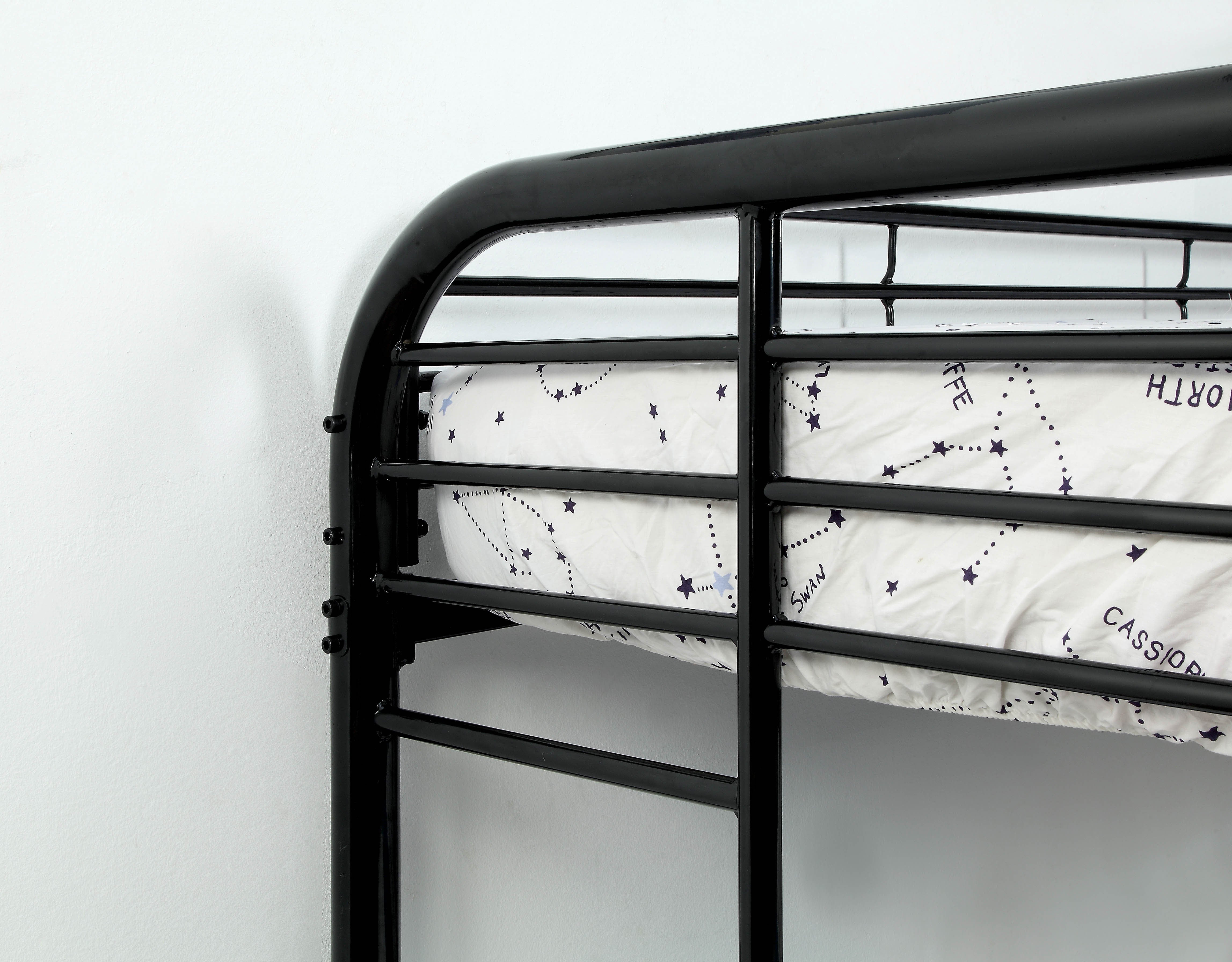 Teledona Transitional Metal Twin over Full Bunk Bed in Black
