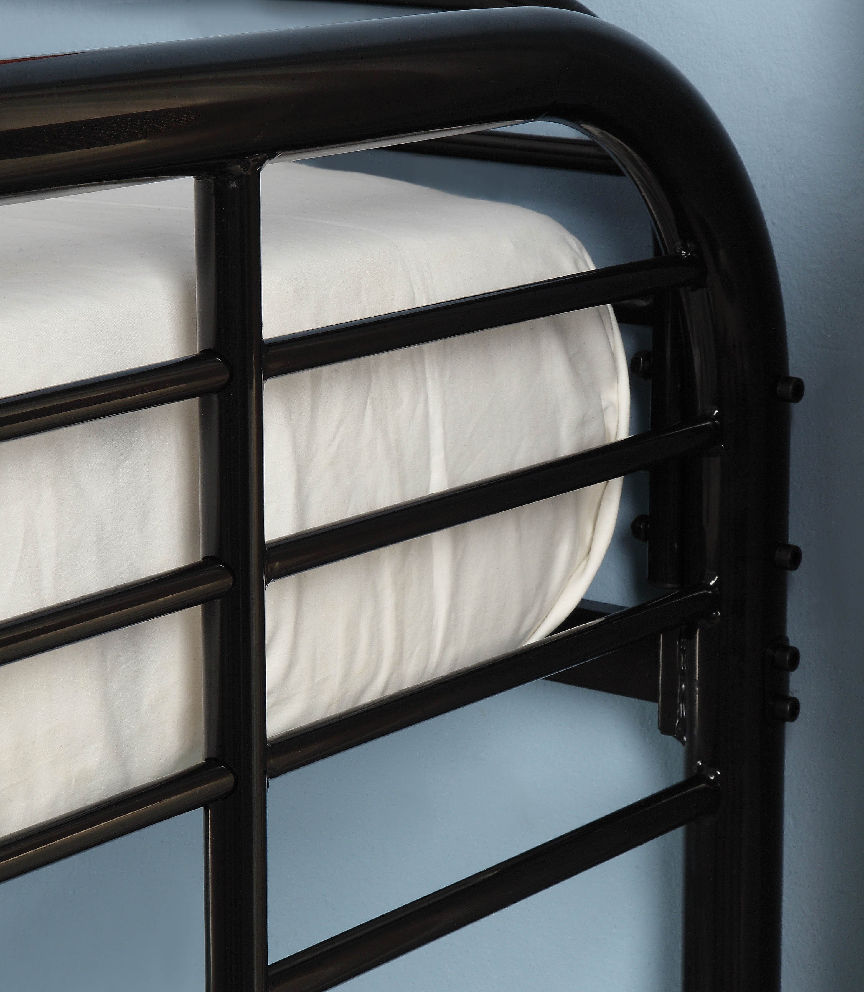 Teledona Transitional Metal Twin over Twin Bunk Bed in Black