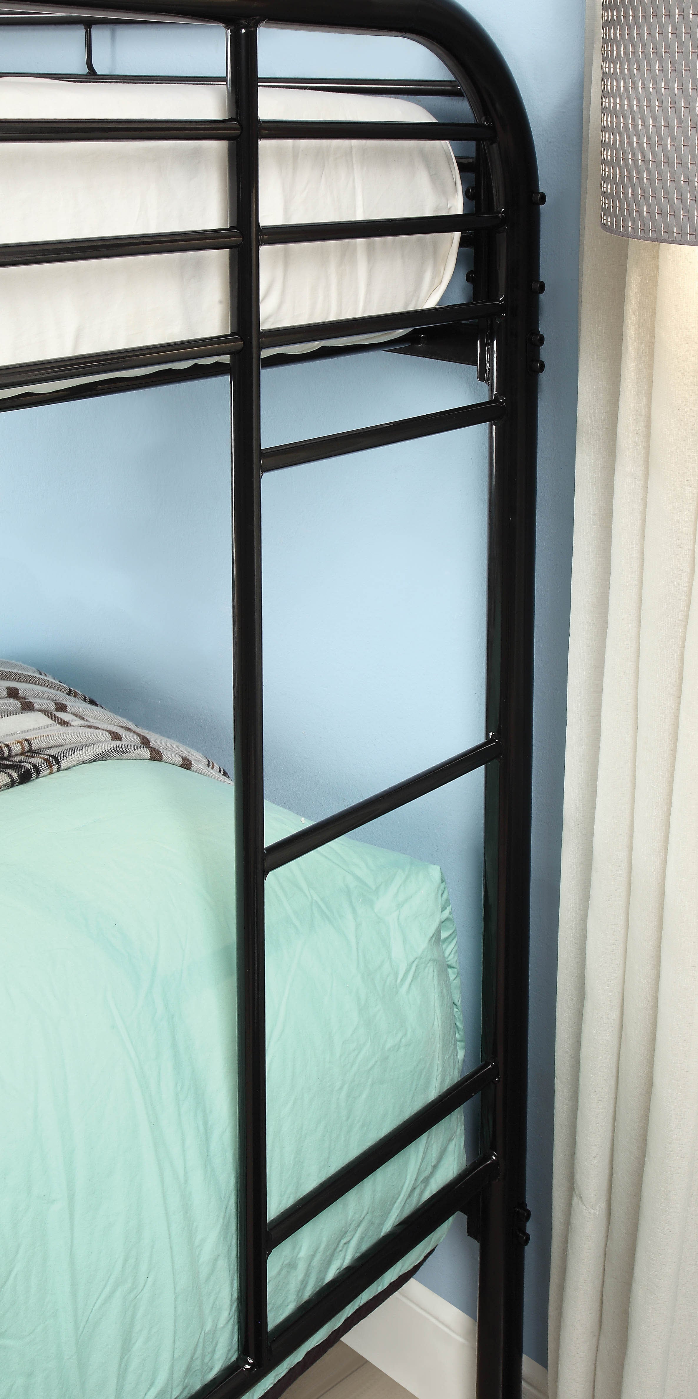 Teledona Transitional Metal Twin over Twin Bunk Bed in Black