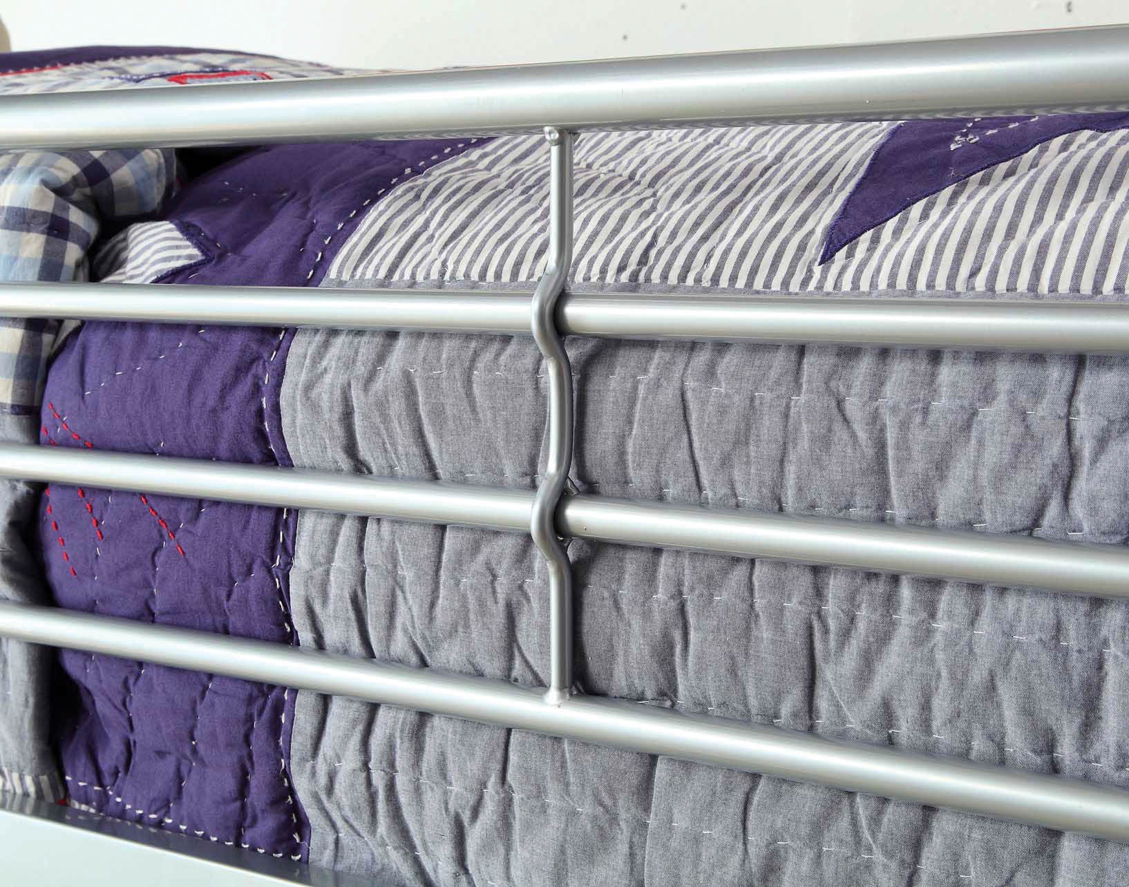 Teledona Transitional Metal Twin over Twin Bunk Bed in Silver