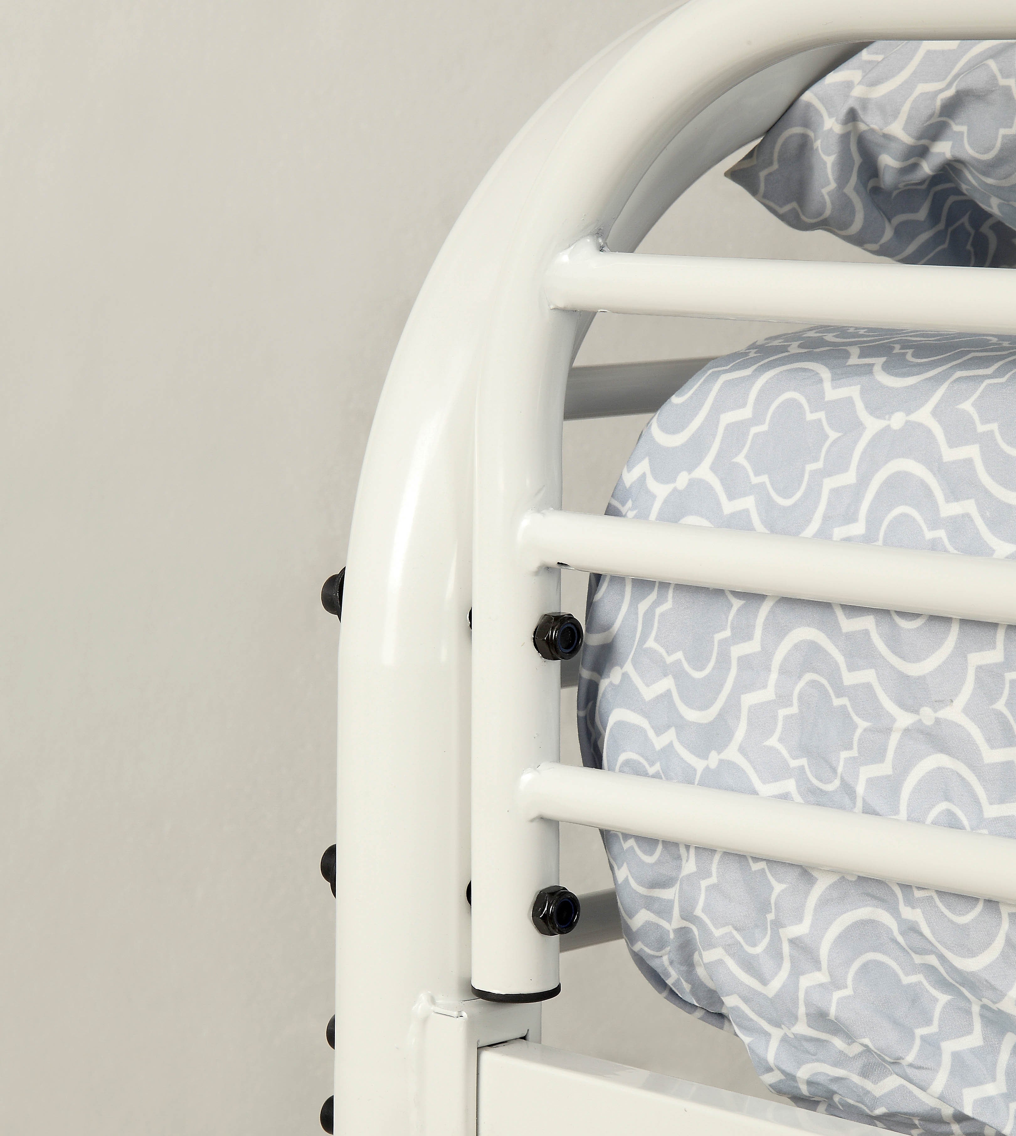 Teledona Transitional Metal Twin over Twin Bunk Bed in White