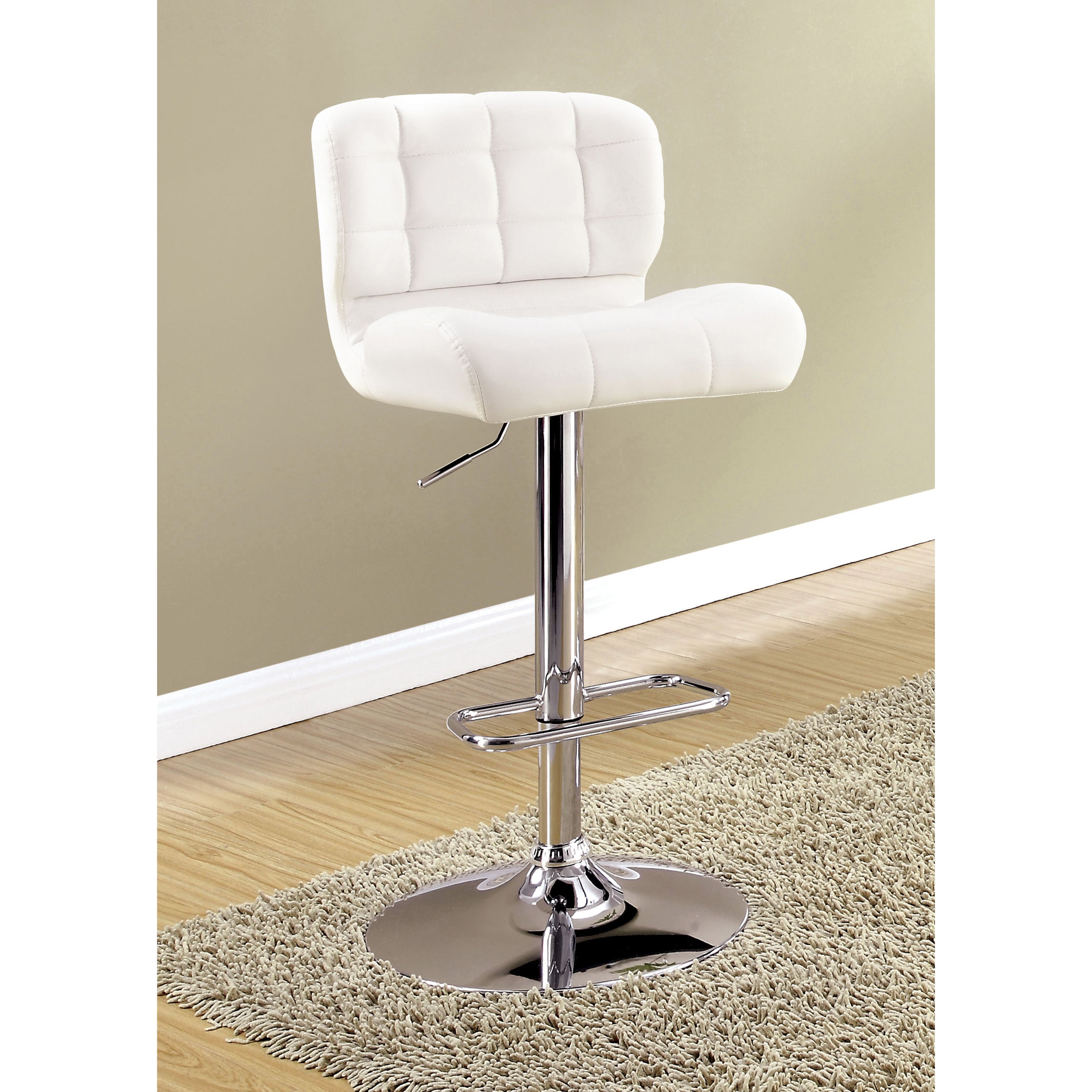 Hovey Contemporary Swivel Bar Stool in White