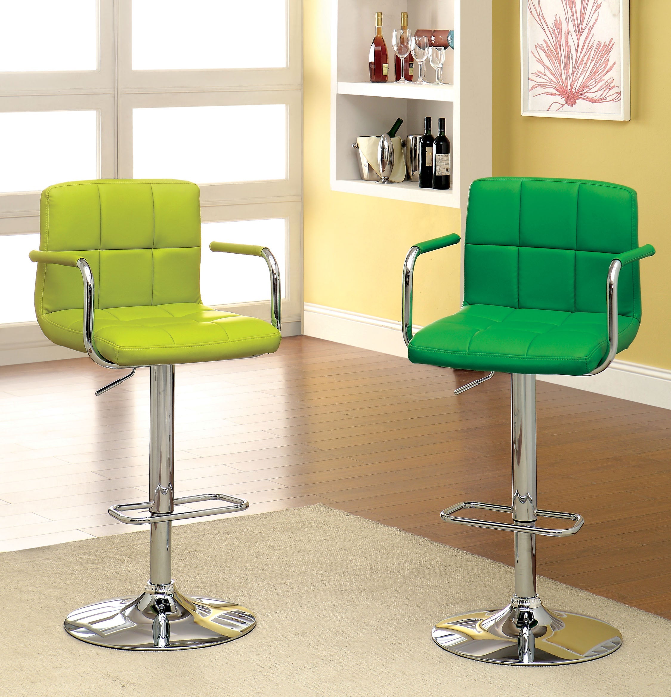 Witmer Contemporary Height Adjustable Bar Stool in Lime