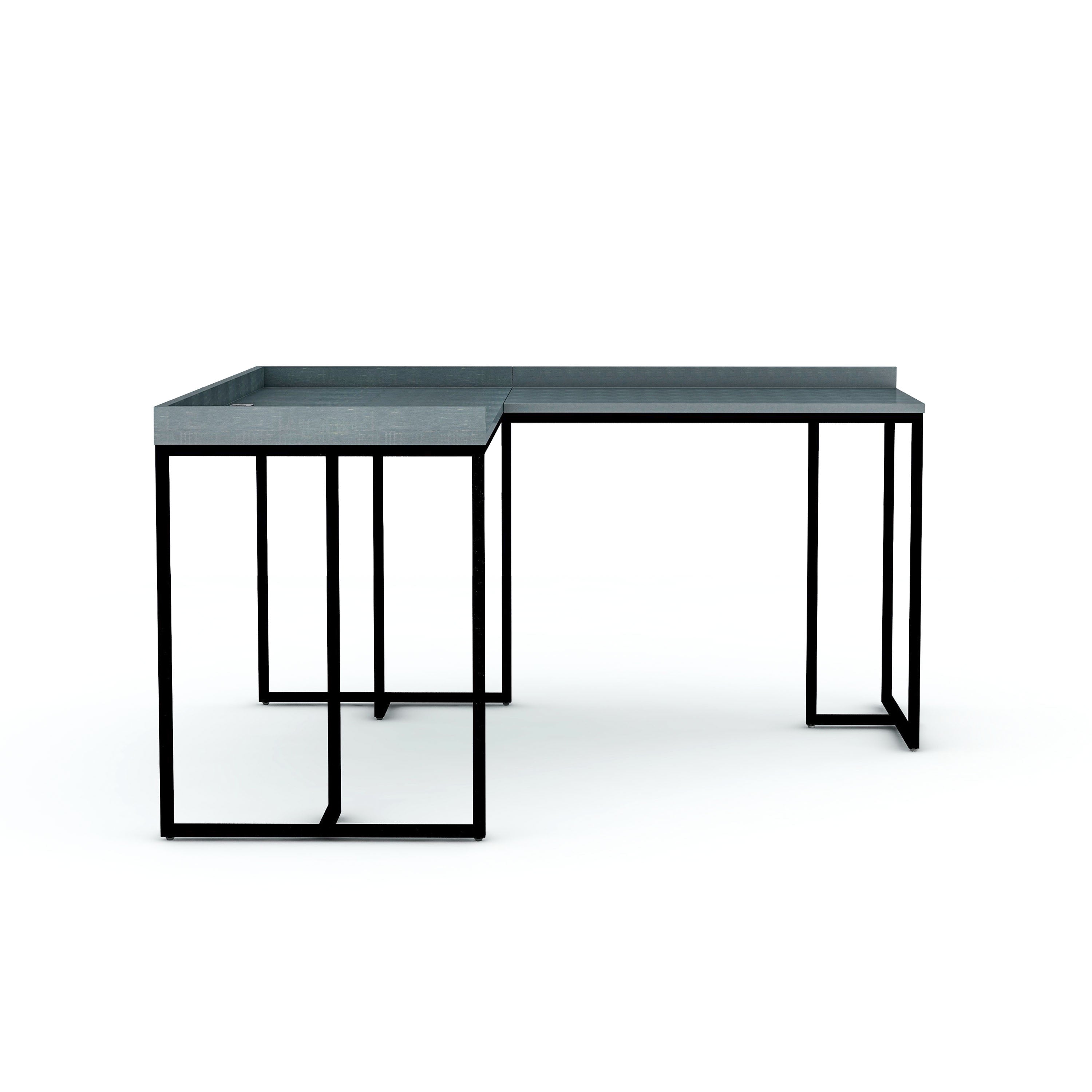 Timor L-Desk with USB Plug in Antique Blue