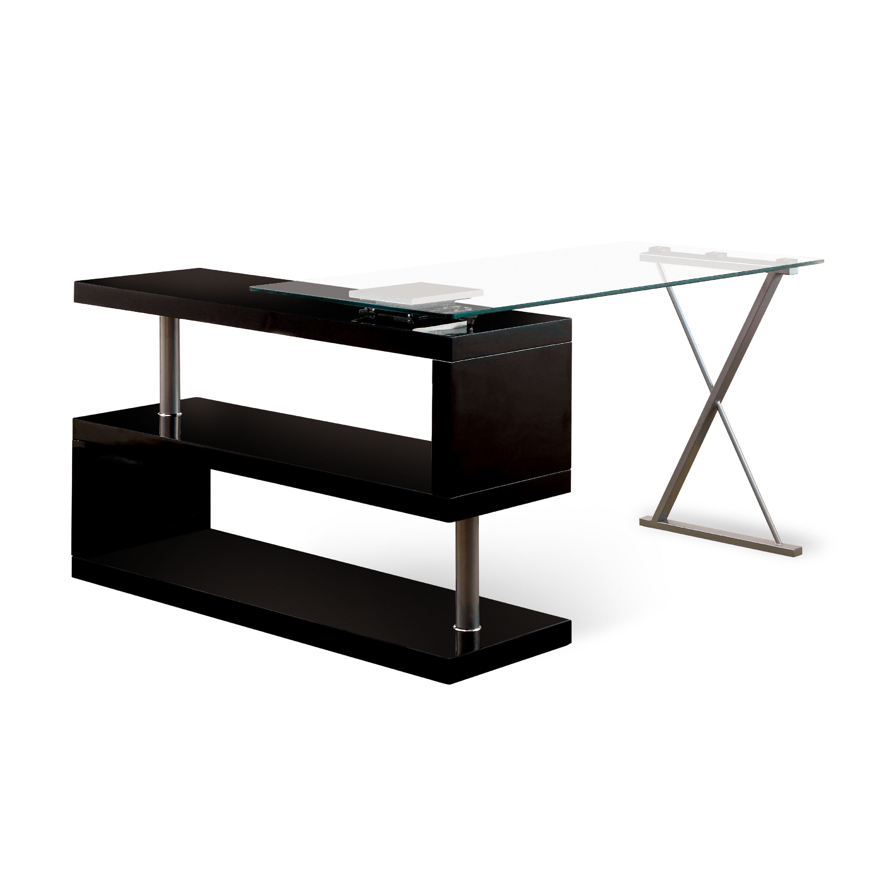 Vallow Contemporary 2-Shelf Desk