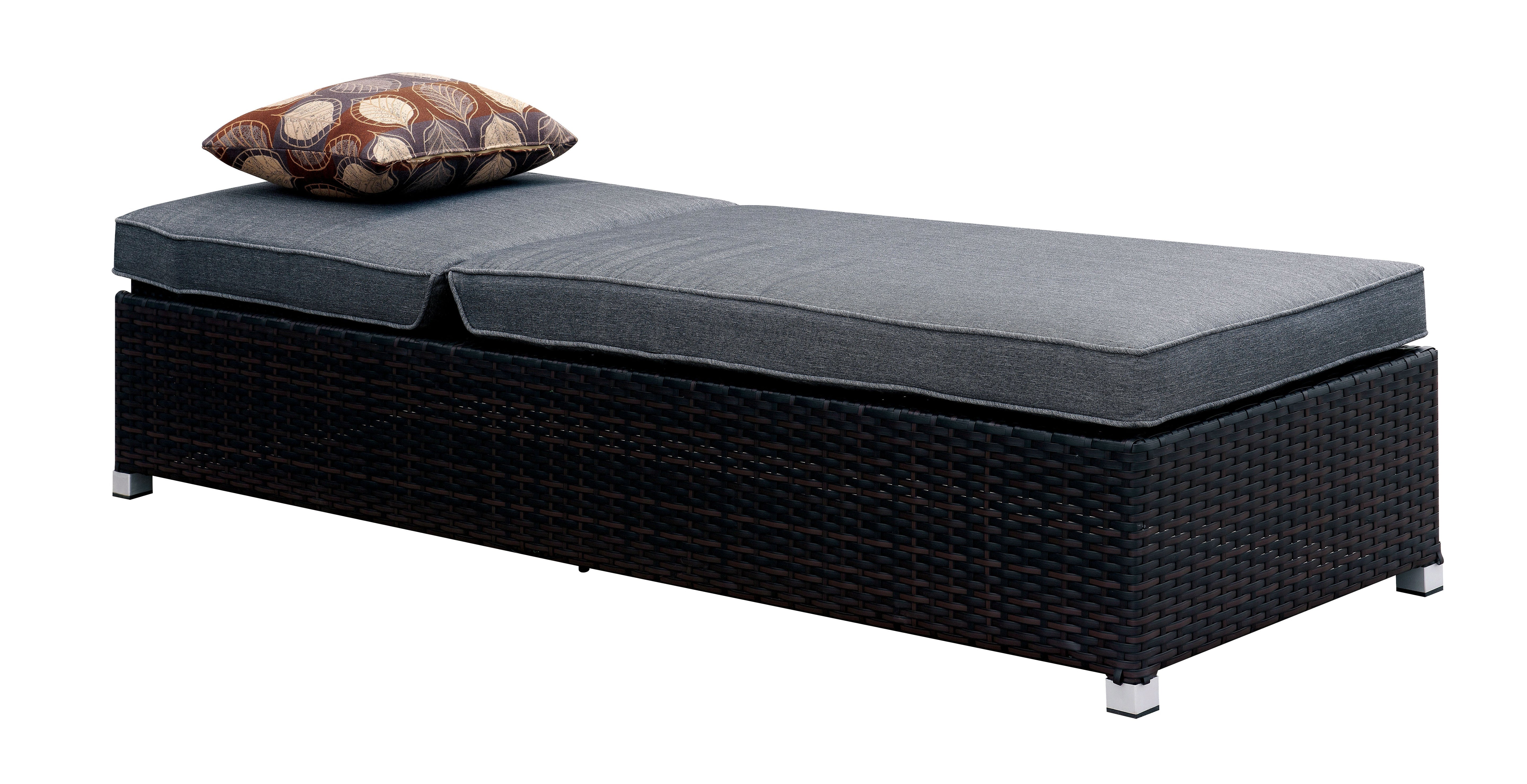 Jayden Contemporary Patio Lounge Chair with Pillow in Gray and Espresso