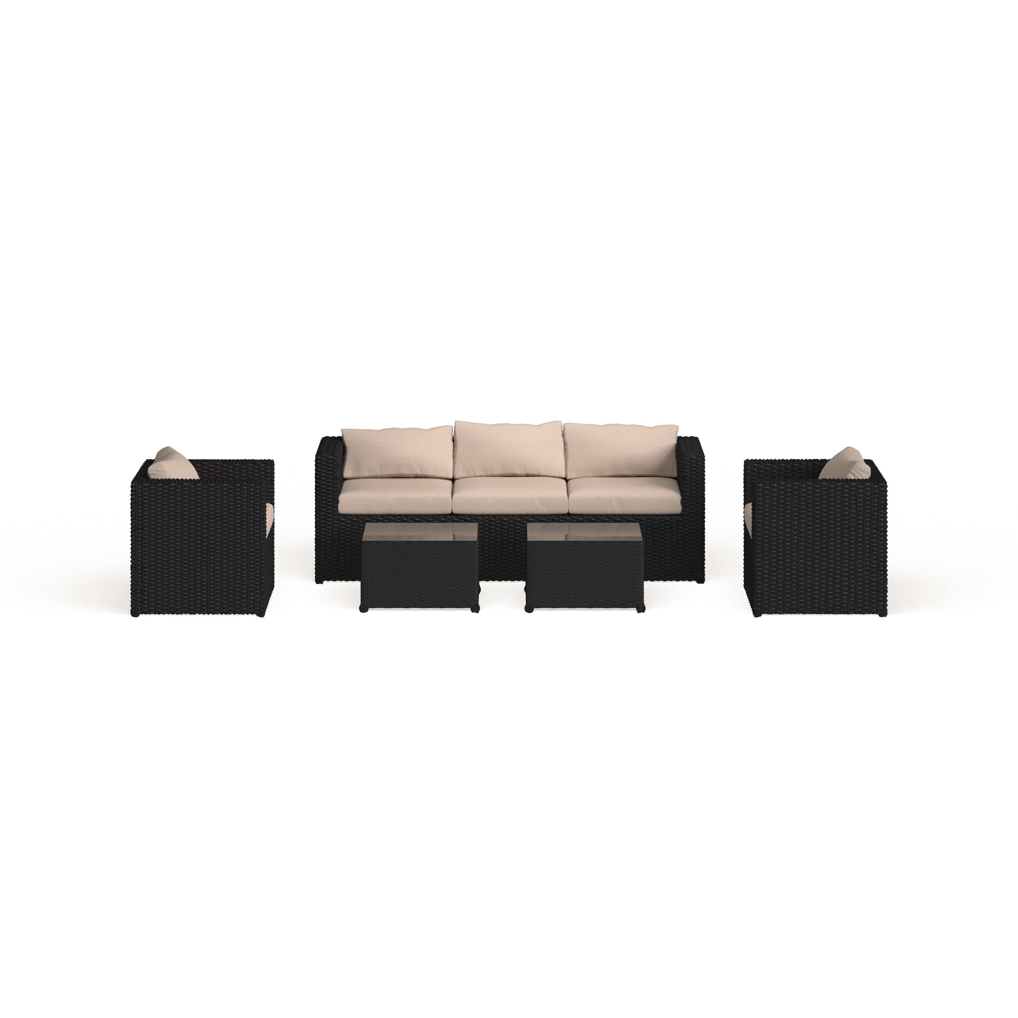 Dalton Contemporary 5-Piece Patio Set in Beige and Espresso