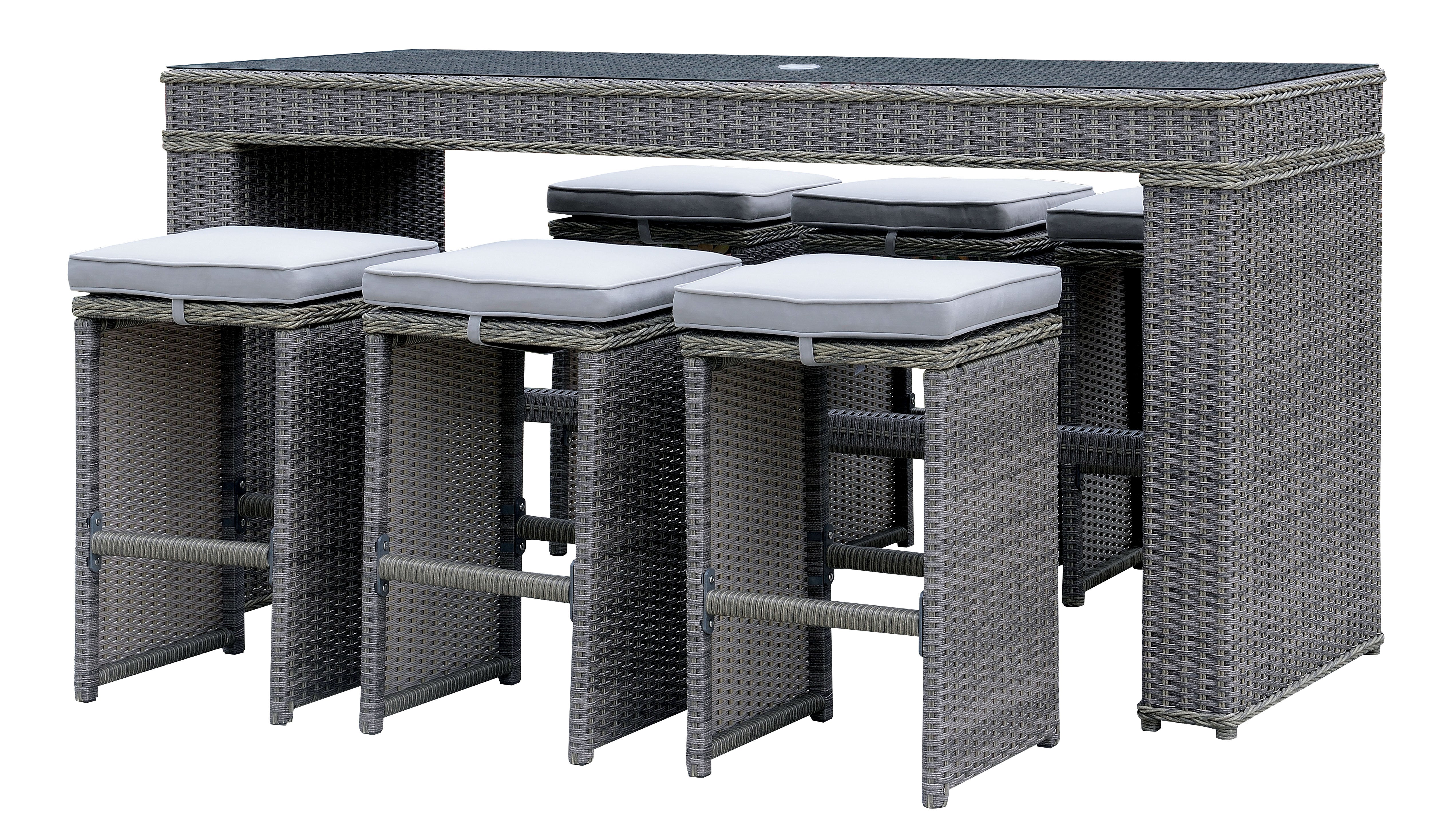Vinson Contemporary Padded Patio Bar Stools (Set of 6)