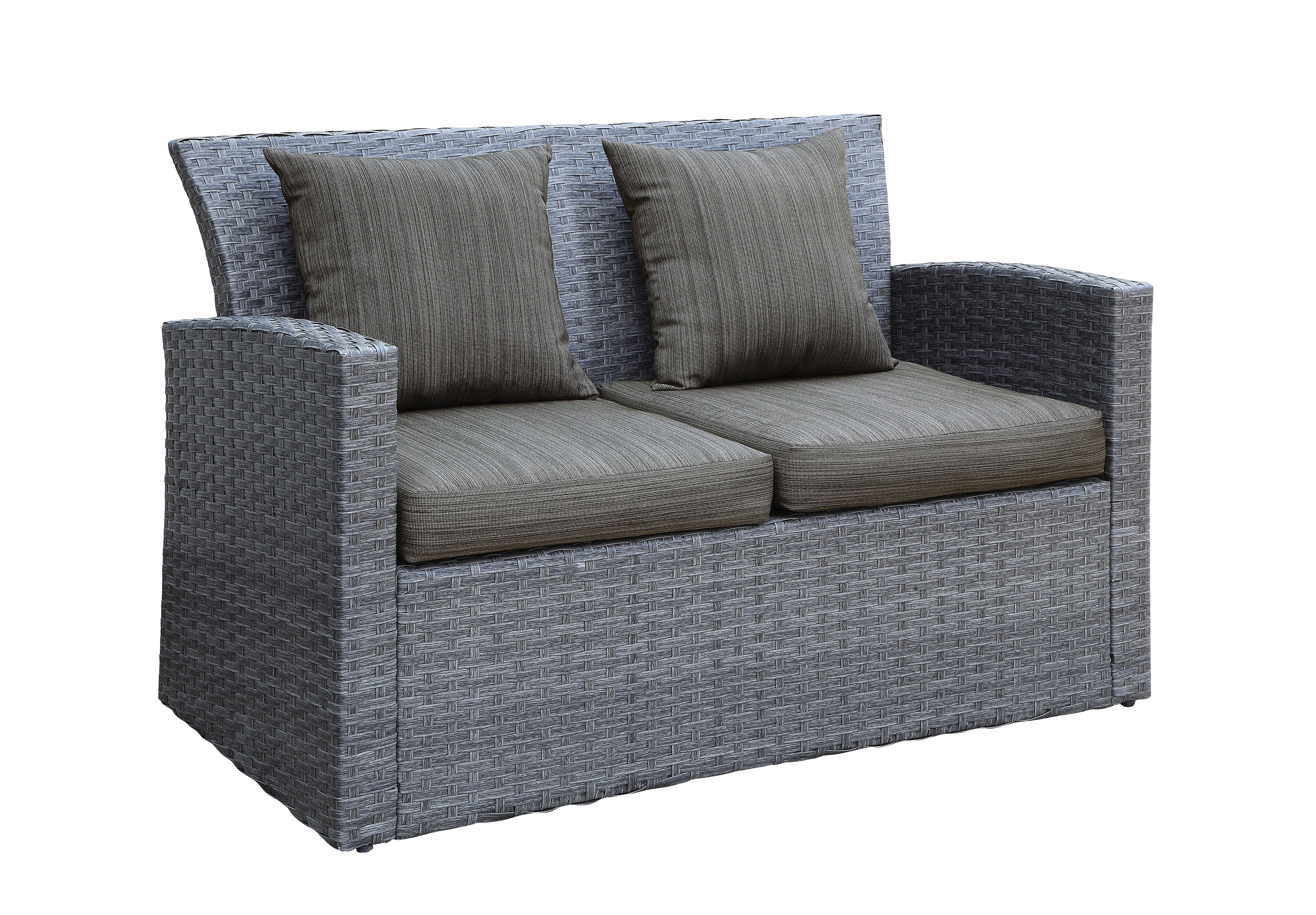Darcy Contemporary Padded Patio Loveseat