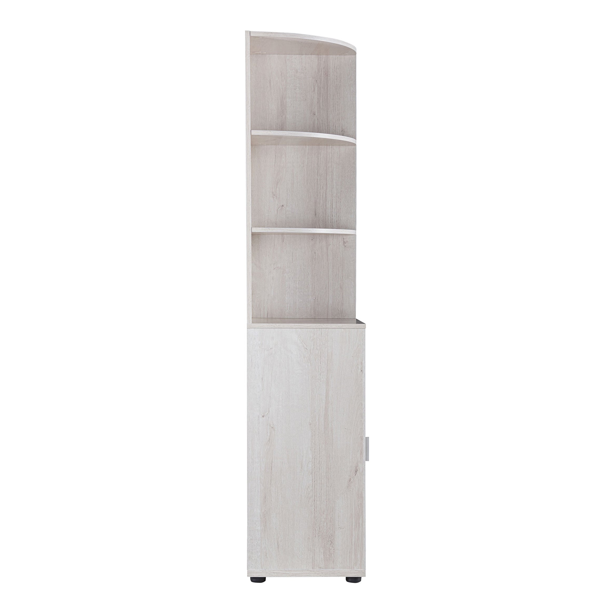 Ingol 3-Shelf Corner Bookcase in White Oak
