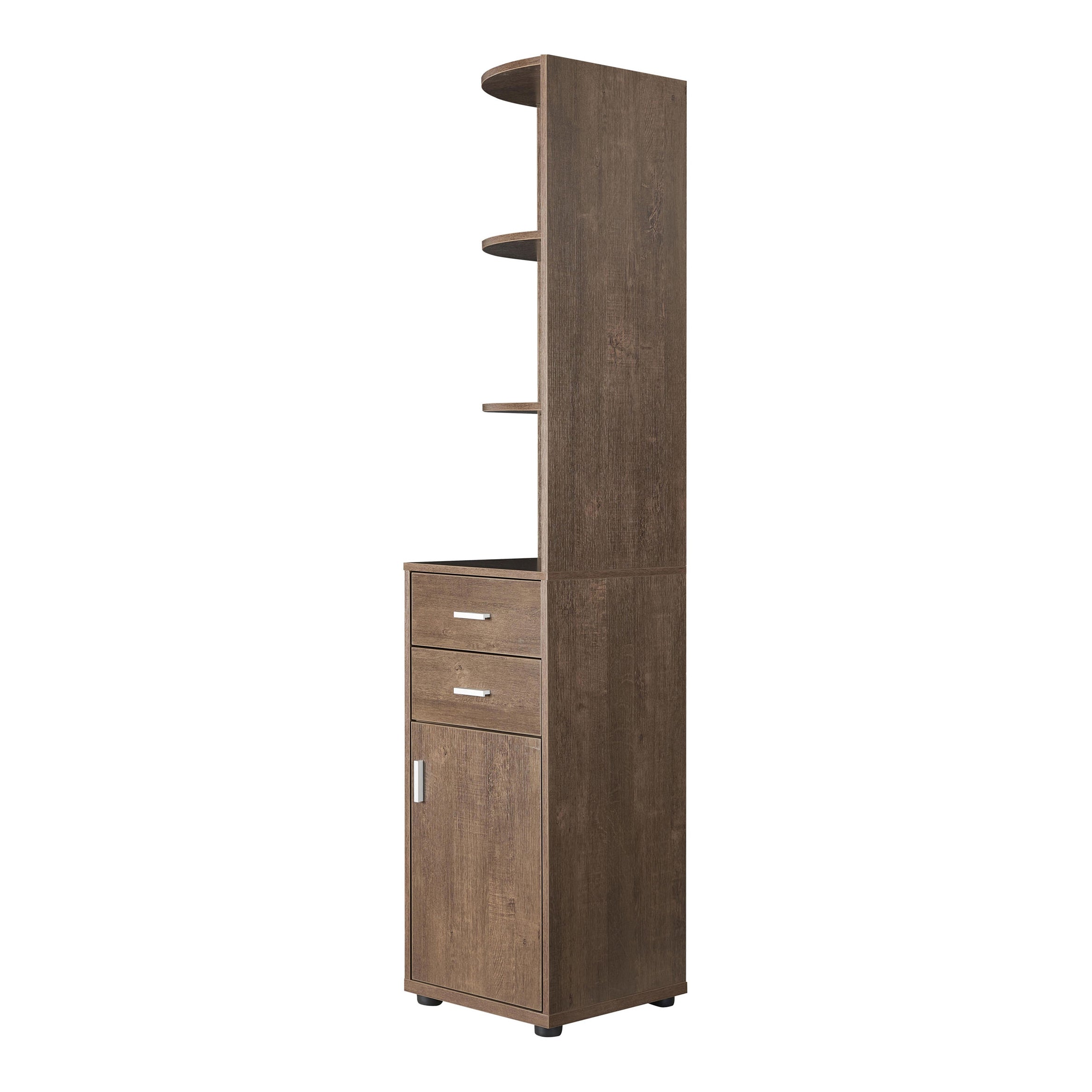 Ingol 3-Shelf Corner Bookcase in Walnut Oak