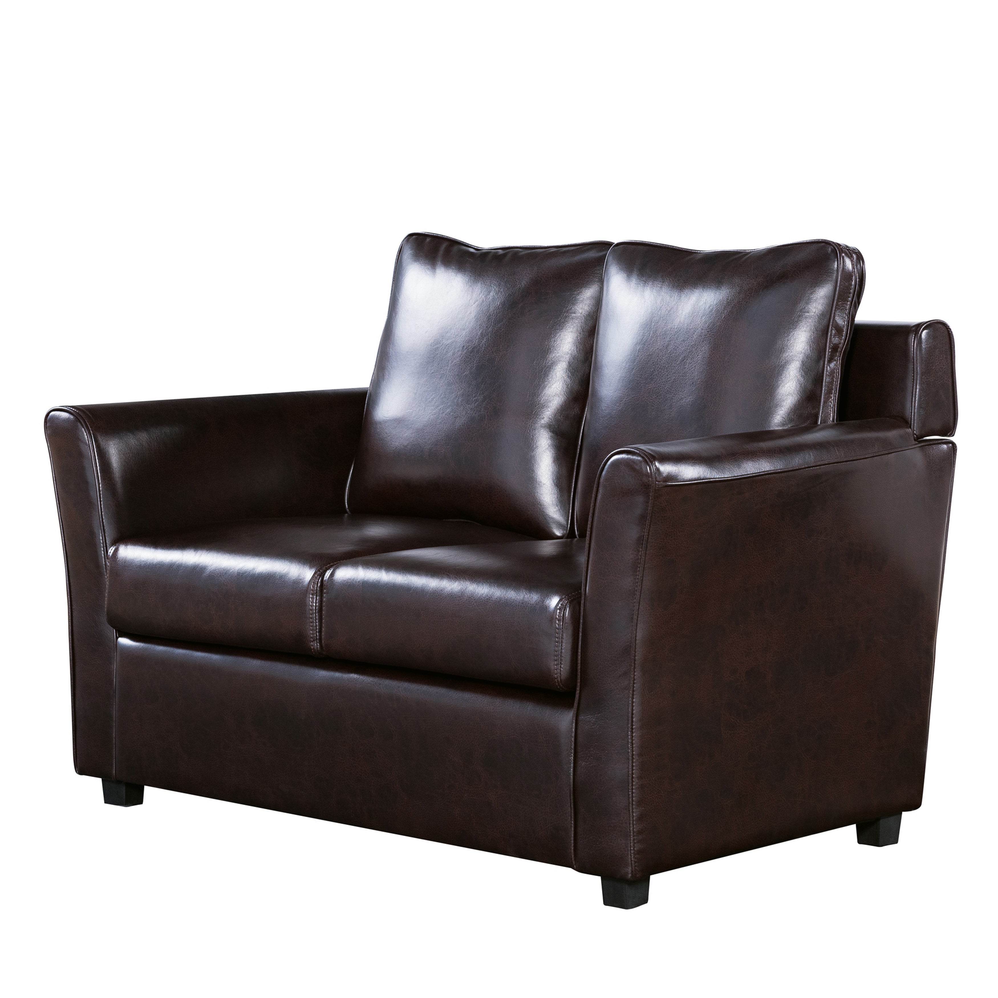 Lillard Upholstered Loveseat in Brown