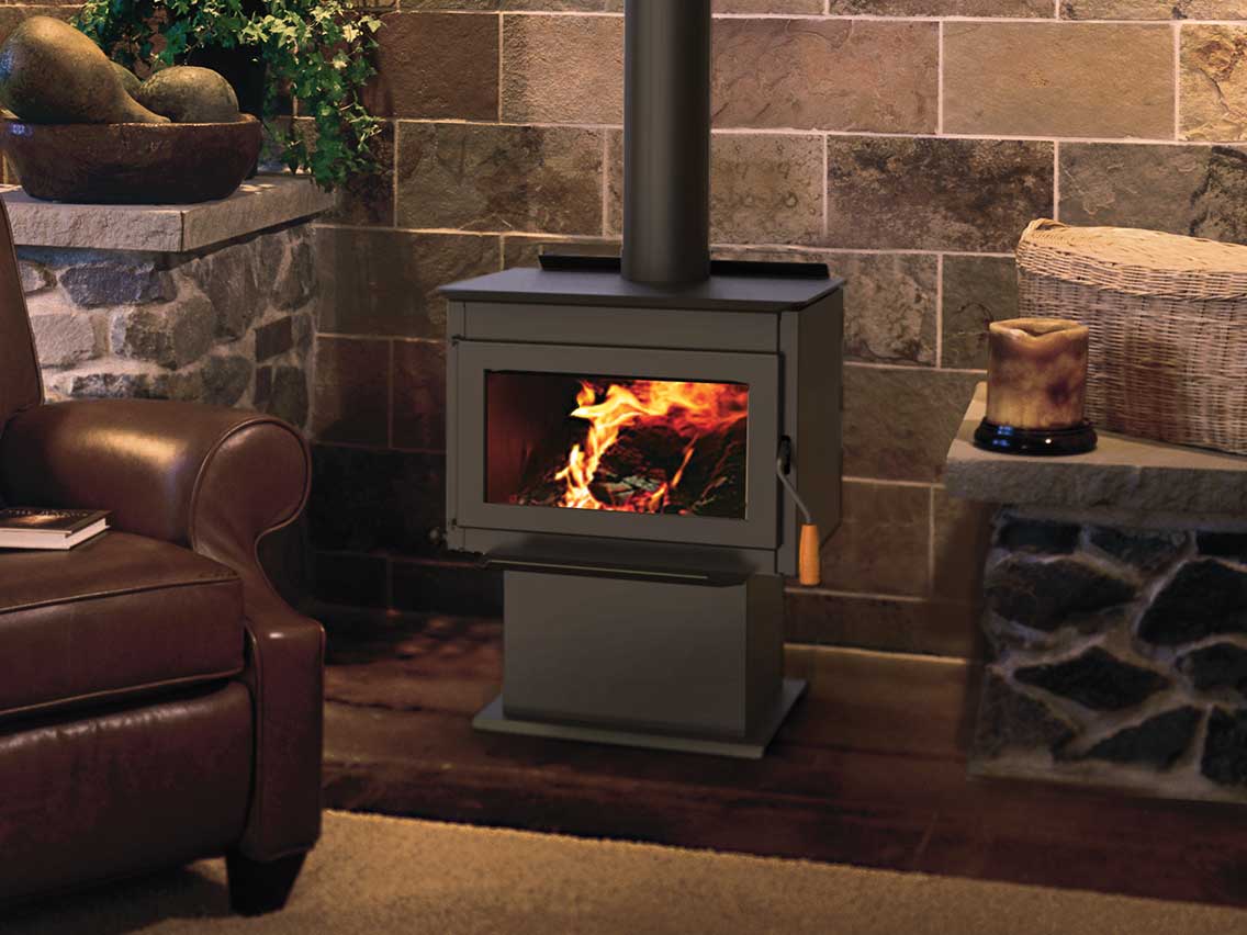 Iron Strike Tahoma 1600 Steel Door Freestanding Wood Burning Stove T160GL