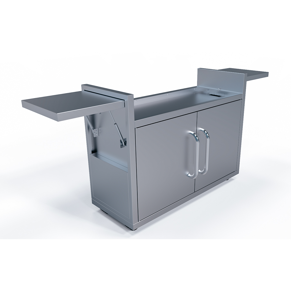 Le Griddle The Big Texan 41” Freestanding Gas Griddle with Cart, 3 Burners, Dual Plate Surface & Fold-Down Side Shelves