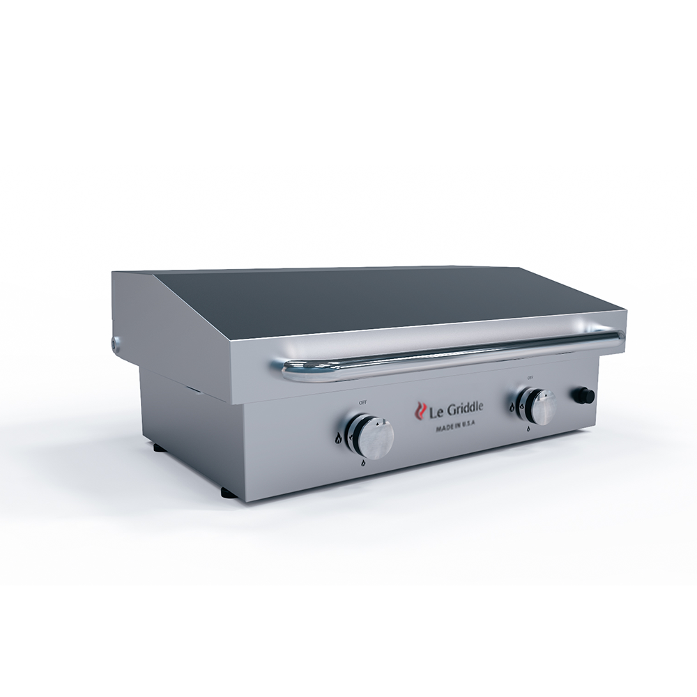 Le Griddle The Ranch Hand 29” Stainless Steel Gas Griddle with Lid for High-Capacity Outdoor Cooking