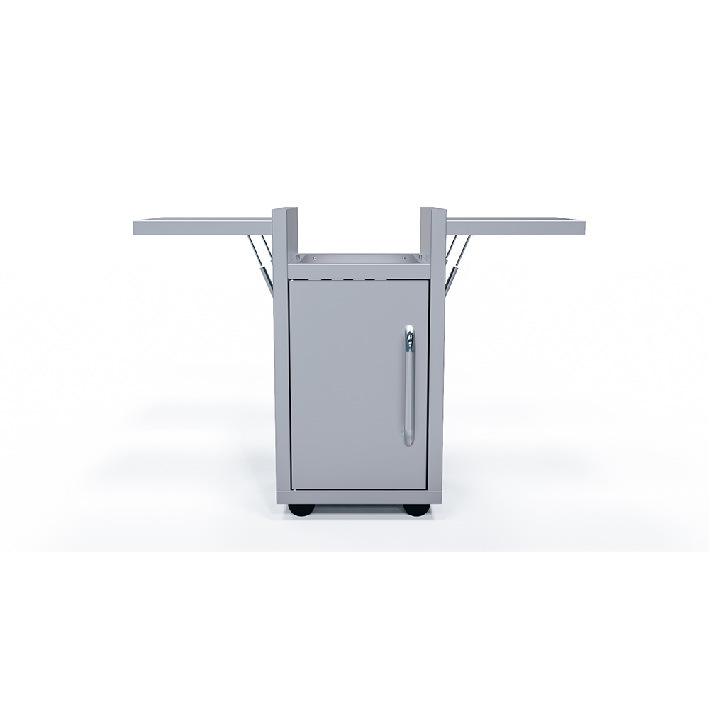 Le Griddle Wee 16” Stainless Steel Gas Griddle with Cart and Fold-Down Side Shelves