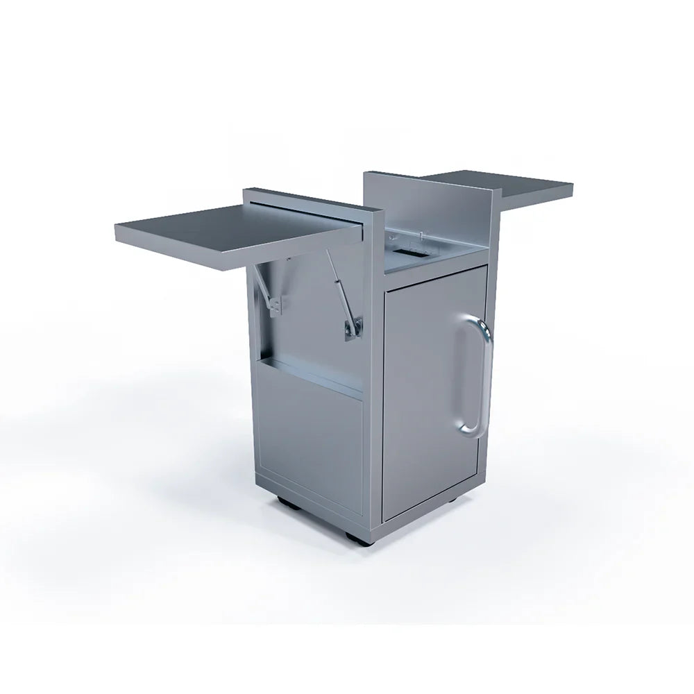 Le Griddle Wee 16” Electric Stainless Steel Griddle with Mobile Cart and Fold-Down Shelves