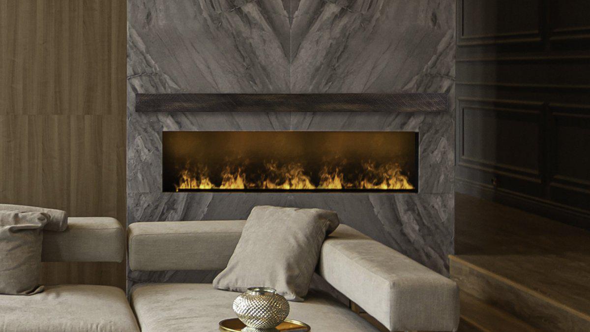 Lexington Hearth Flat Sawn Beam 60" Hand-Painted Non-Combustible Maduro Mantel Shelf Kit