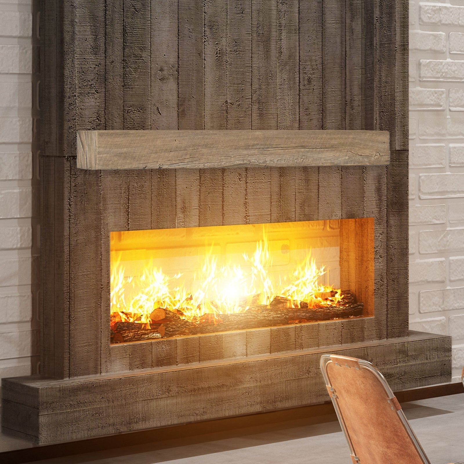 Lexington Hearth Grist Mill 72" Hand-Painted Non-Combustible Pale Honey Mantel Shelf Kit