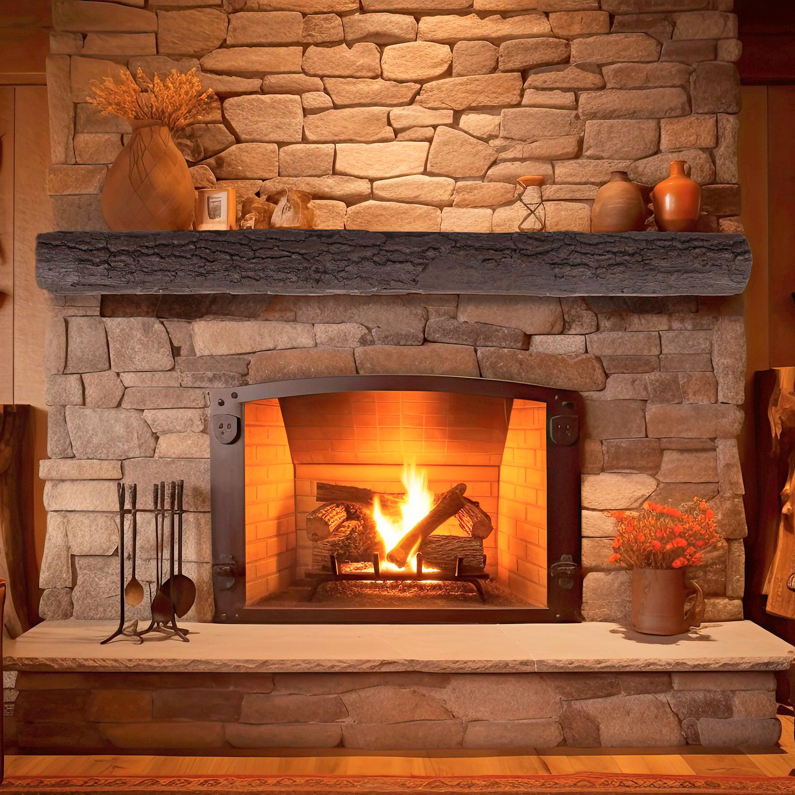 Lexington Hearth Half-Round Sleeper 72" Hand-Painted Non-Combustible Roasted Chestnut Mantel Shelf Kit