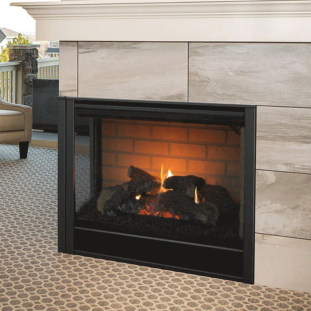 Majestic 36 Inch Direct Vent Modern Corner Gas Fireplace With IntelliFire Touch Ignition System