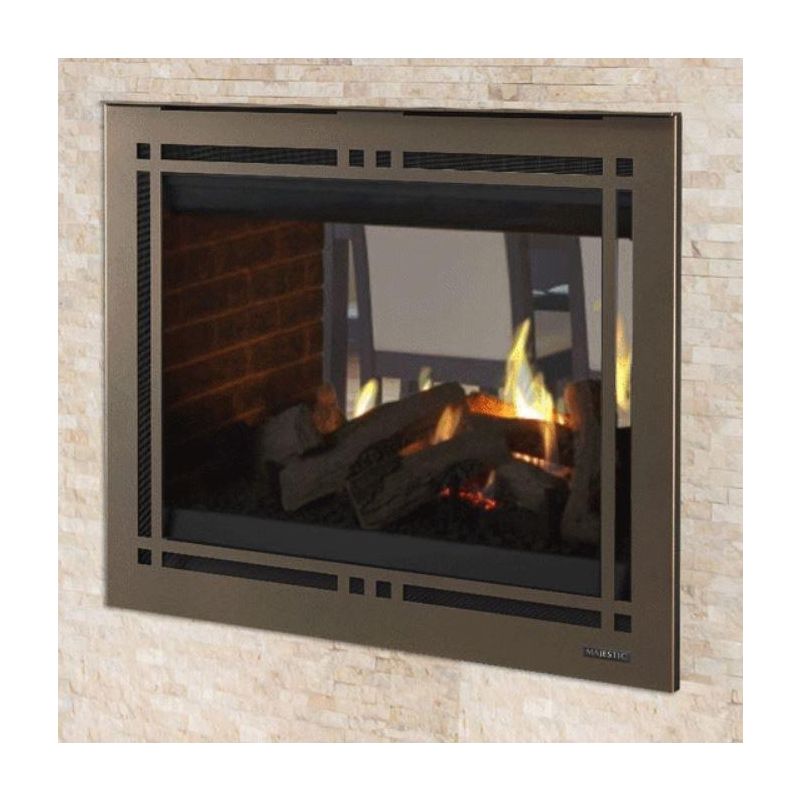 Majestic 36 Inch Direct Vent Energy Efficient Pearl II See-through Gas Fireplace