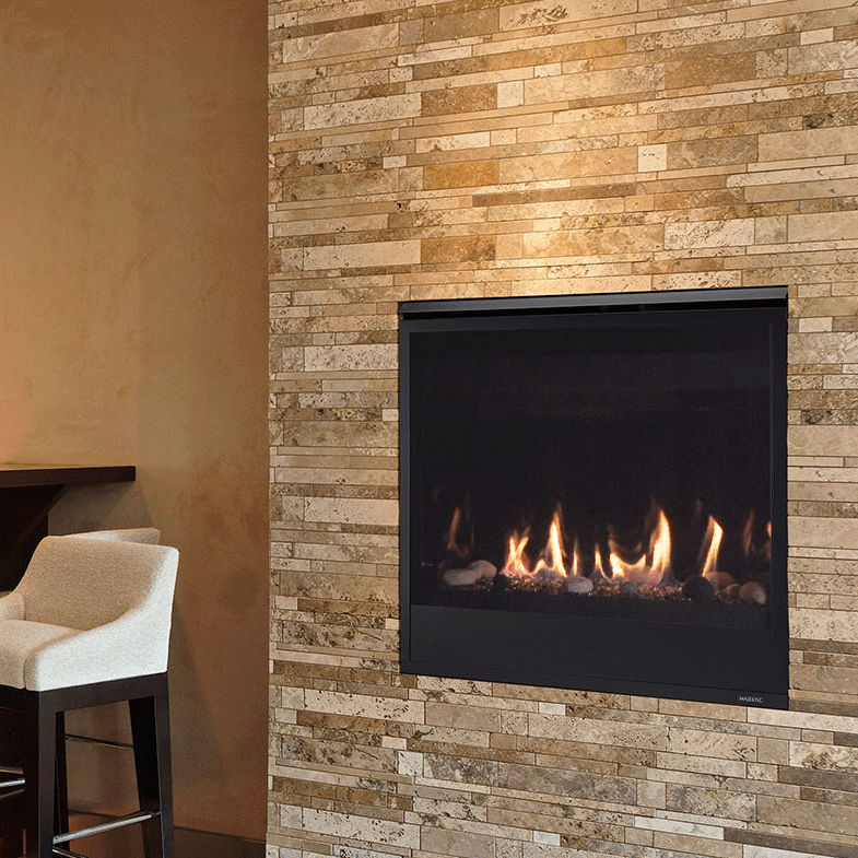 Majestic Quartz High-efficiency 36 Inch Direct Vent Gas Fireplace With Intellifire Touch Ignition System