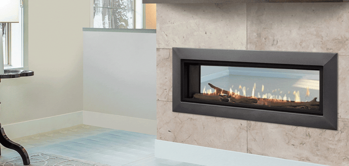 Majestic Echelon II Direct Vent Modern 48 Inch See-Through Contemporary Gas Fireplace
