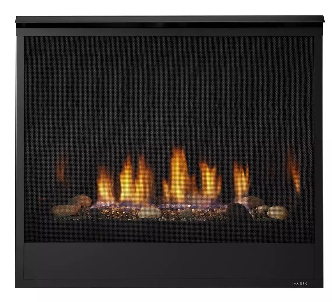 Majestic Modern Direct Vent 32 Inch Quartz Traditional Gas Fireplace With Intellifire Touch Ignition