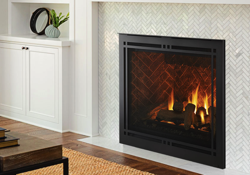 Majestic Meridian Platinum Finish IntelliFire Touch Ignition System 36 Inch Direct Vent Gas Fireplace
